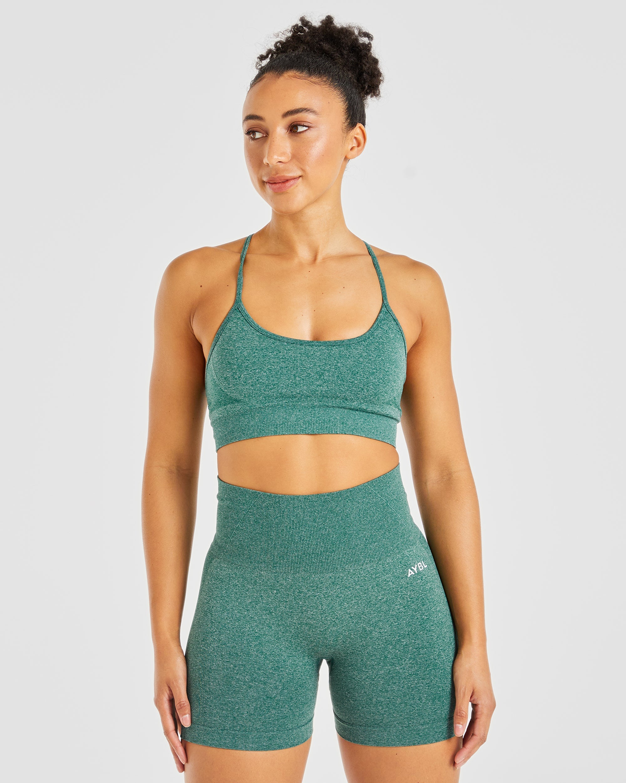 Soutien-gorge de sport sans couture Empower - Vert forêt chiné