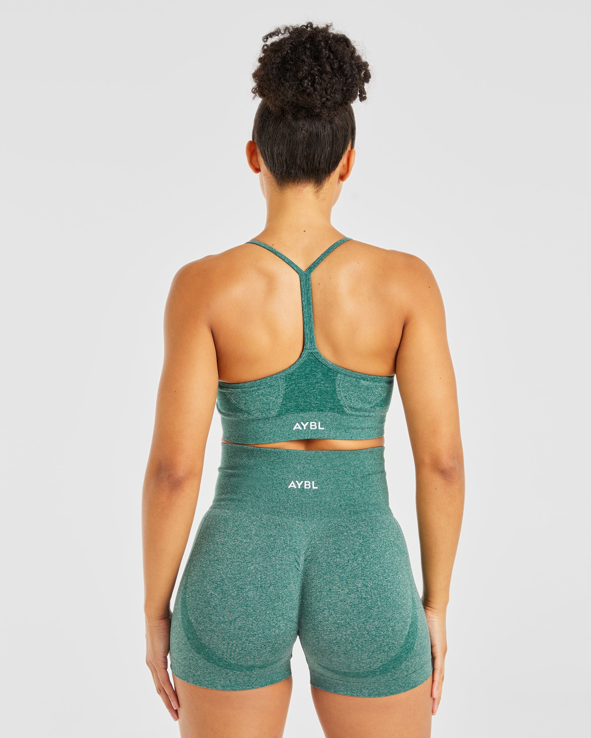 Soutien-gorge de sport sans couture Empower - Vert forêt chiné