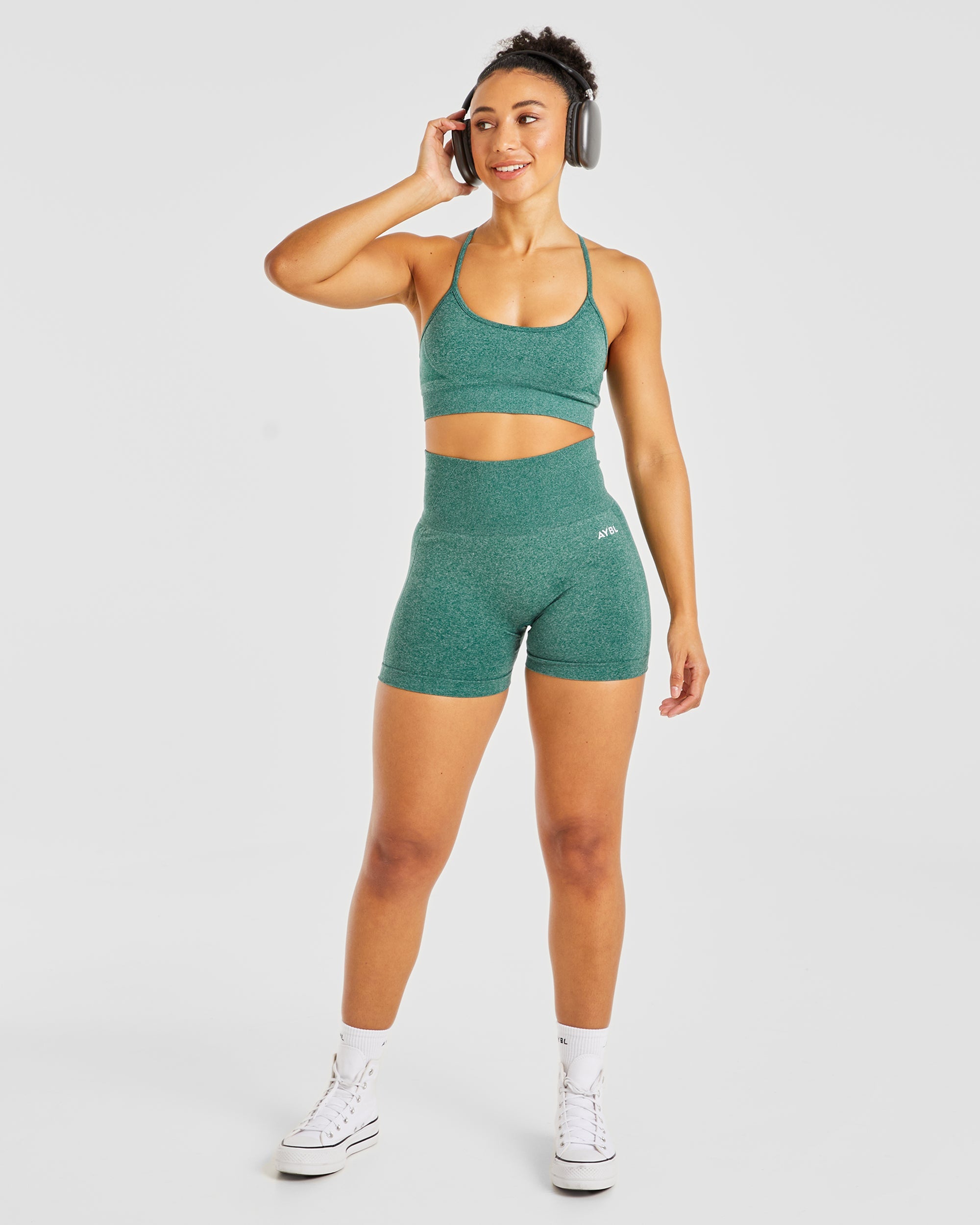 Short sans couture Empower - Vert forêt chiné