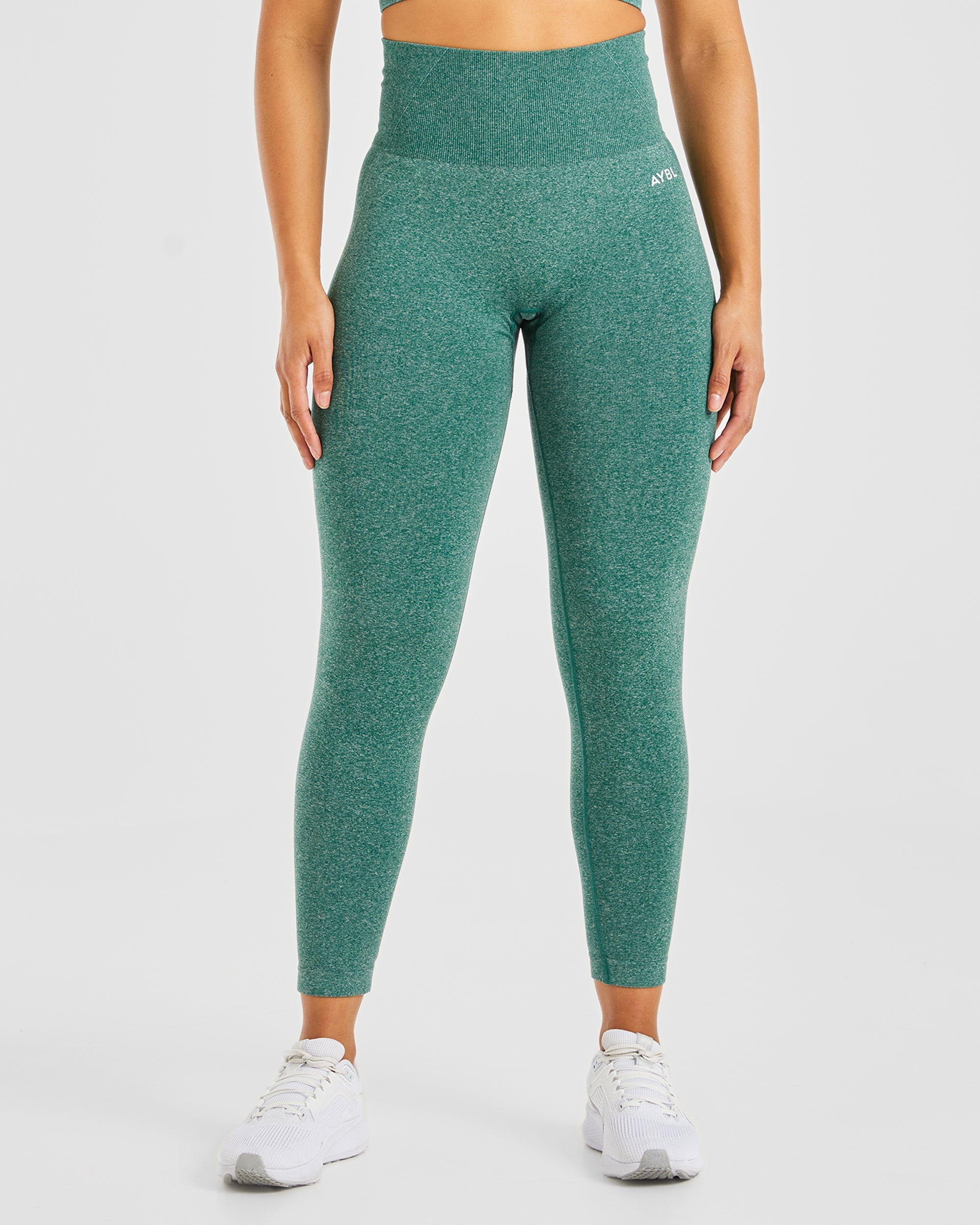 Nahtlose Leggings „Empower“ – Waldgrün meliert