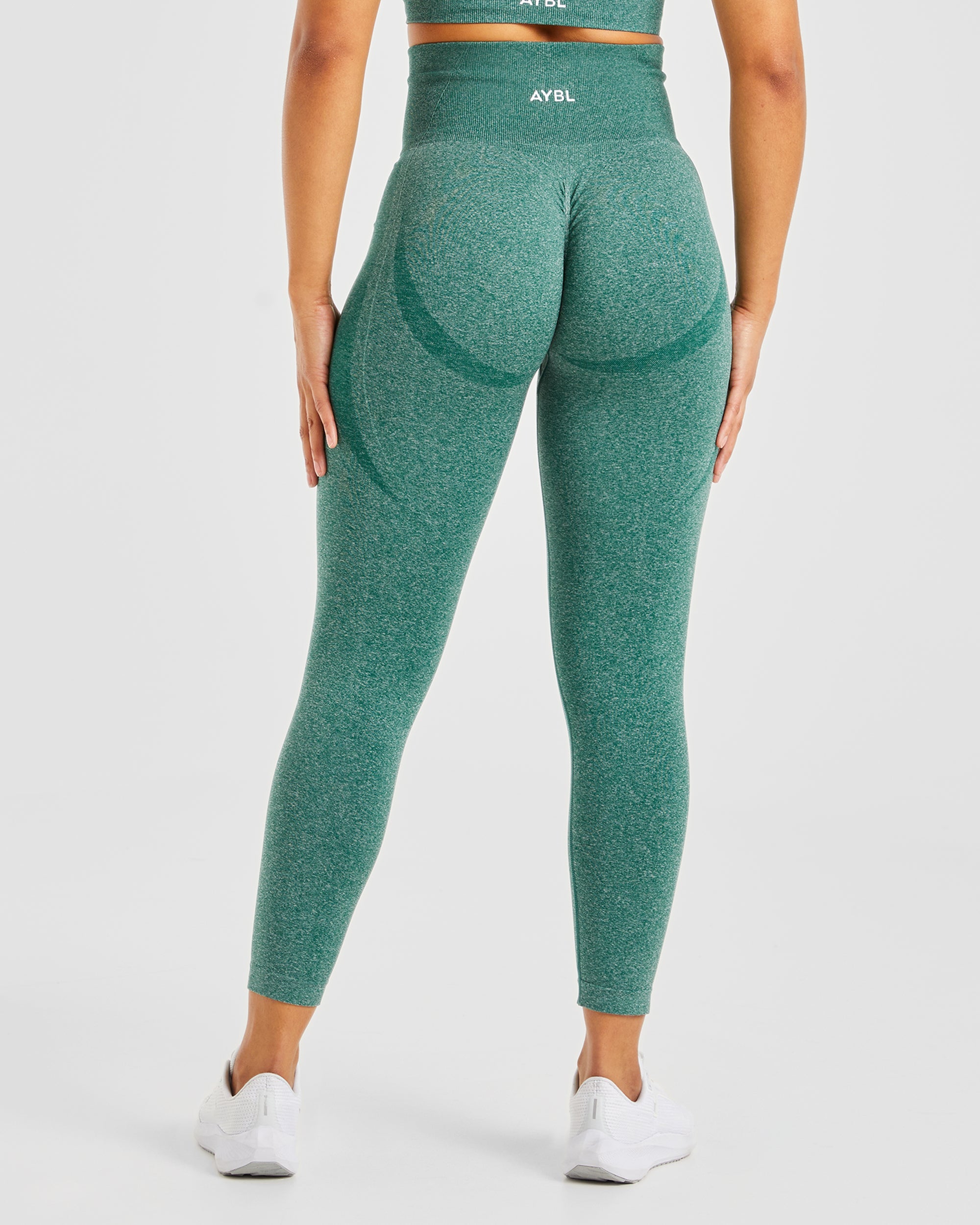 Nahtlose Leggings „Empower“ – Waldgrün meliert