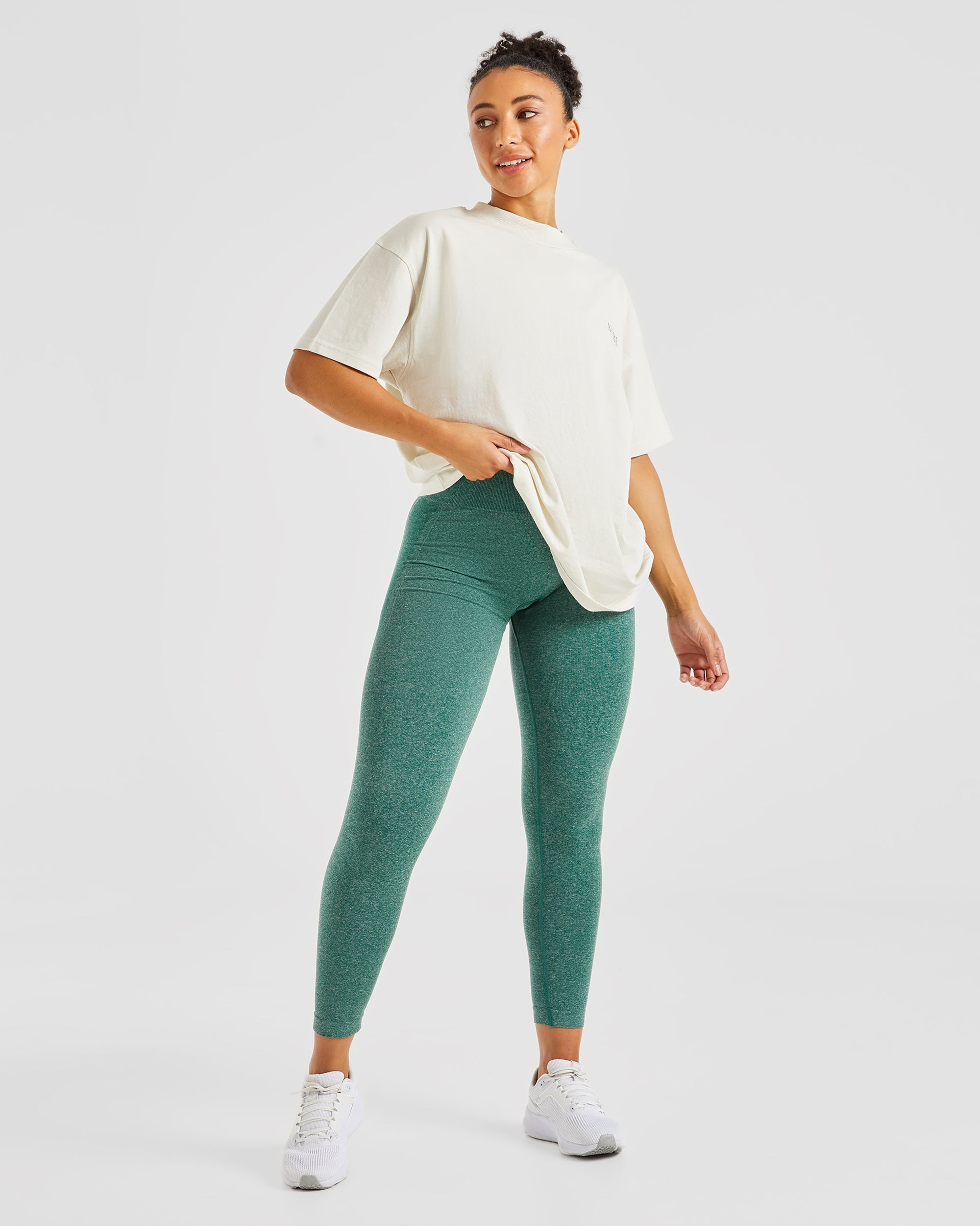 Nahtlose Leggings „Empower“ – Waldgrün meliert