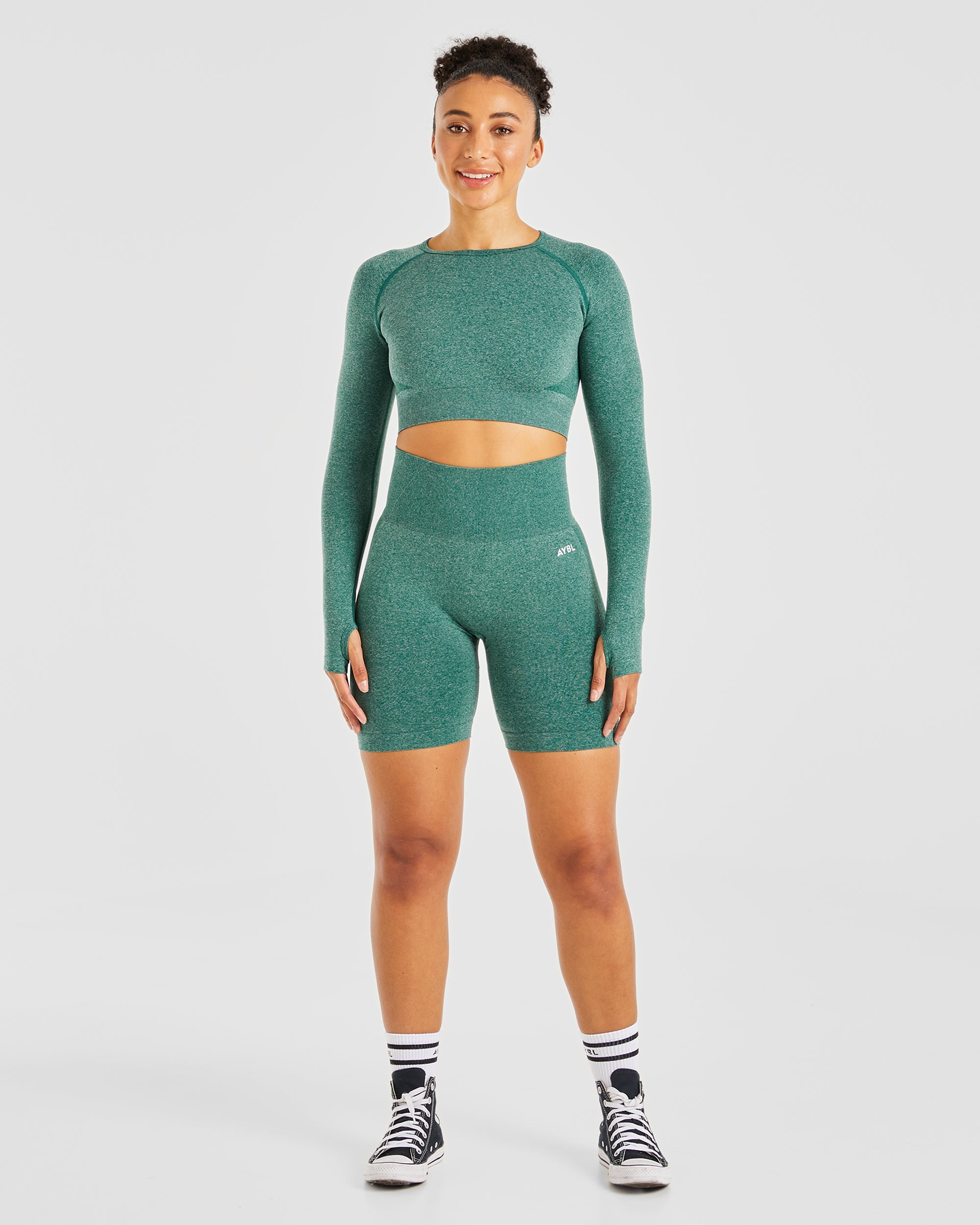 Empower Seamless Cycling Shorts - Forest Green Marl