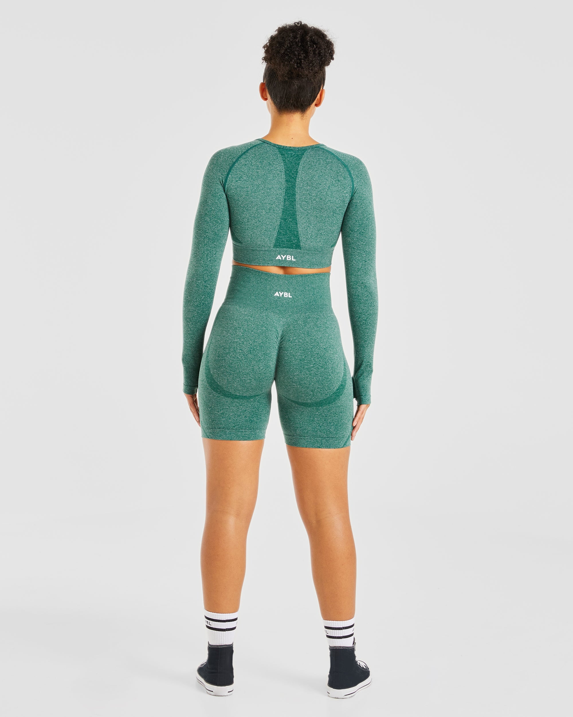 Empower Seamless Cycling Shorts - Forest Green Marl