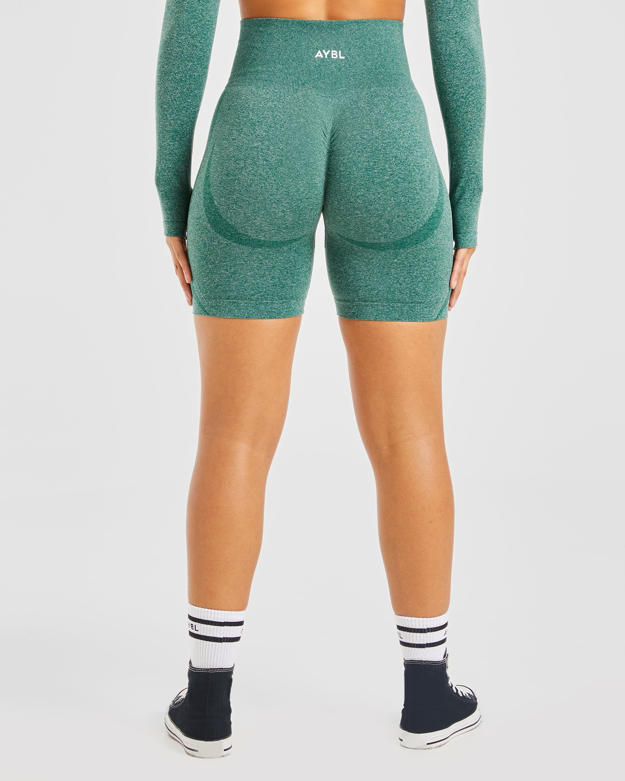 Short de cyclisme sans couture Empower - Forest Green Marl