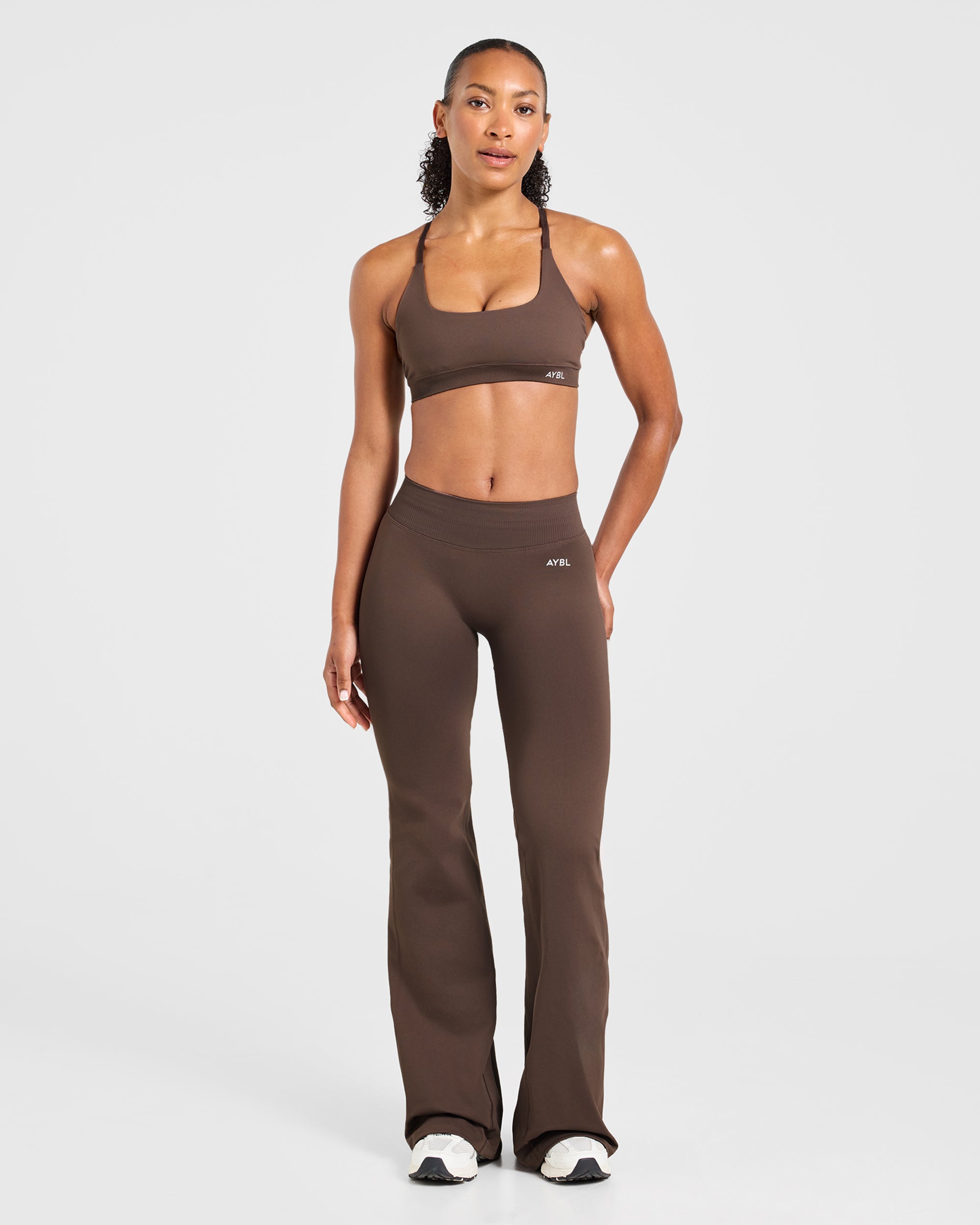 Enhance Seamless Flared Leggings - Brown