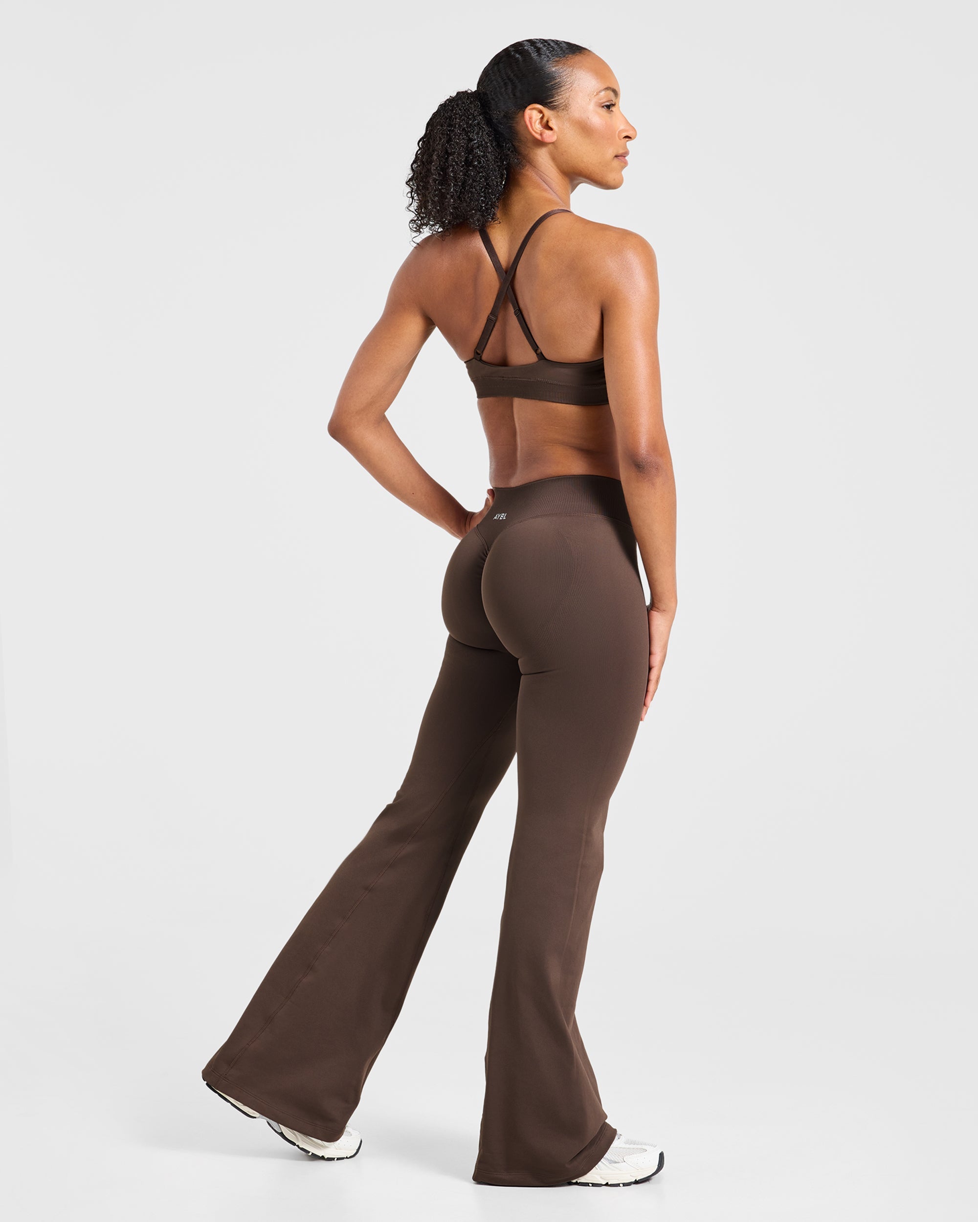 Enhance Seamless Flared Leggings - Brown