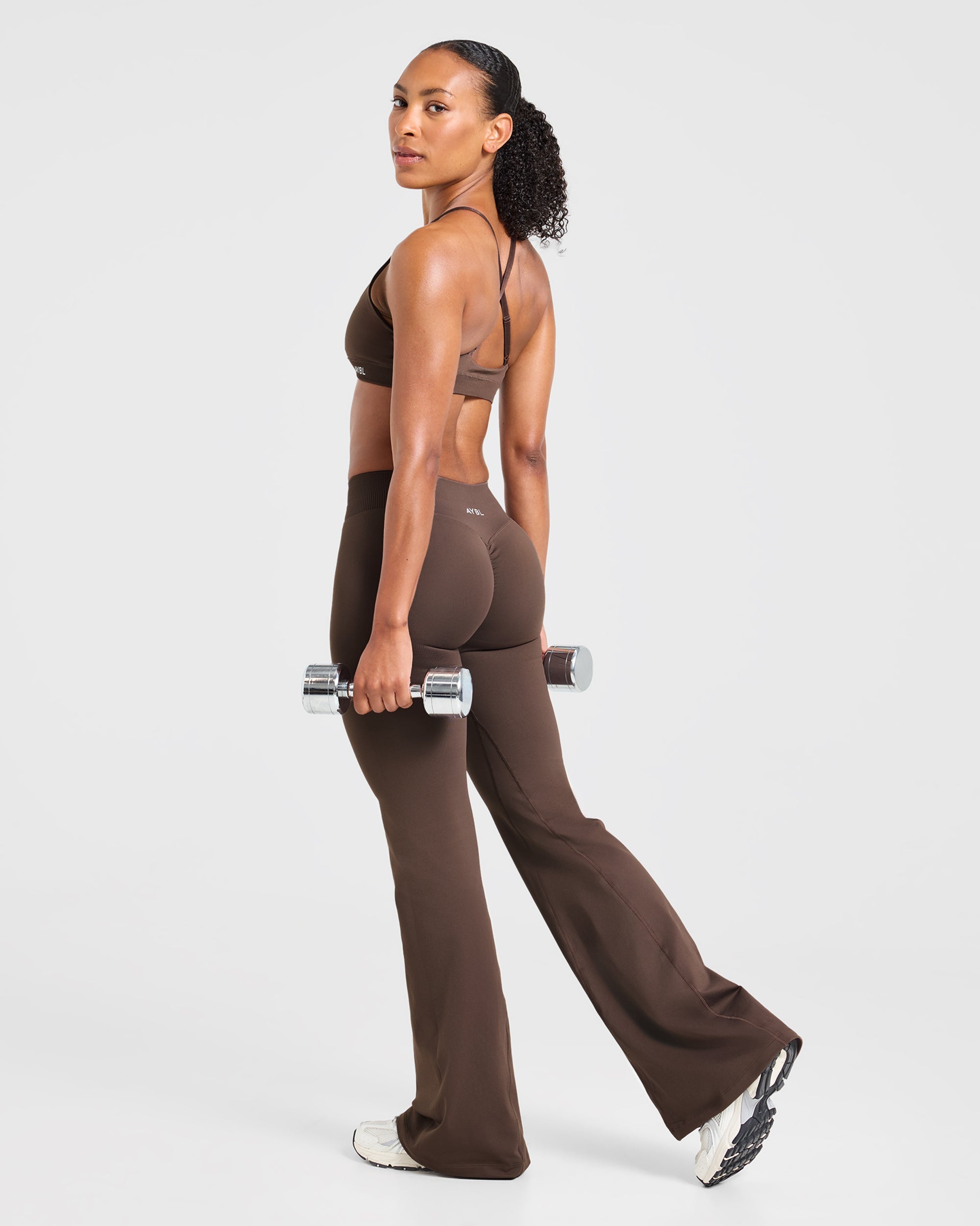 Enhance Seamless Flared Leggings - Brown