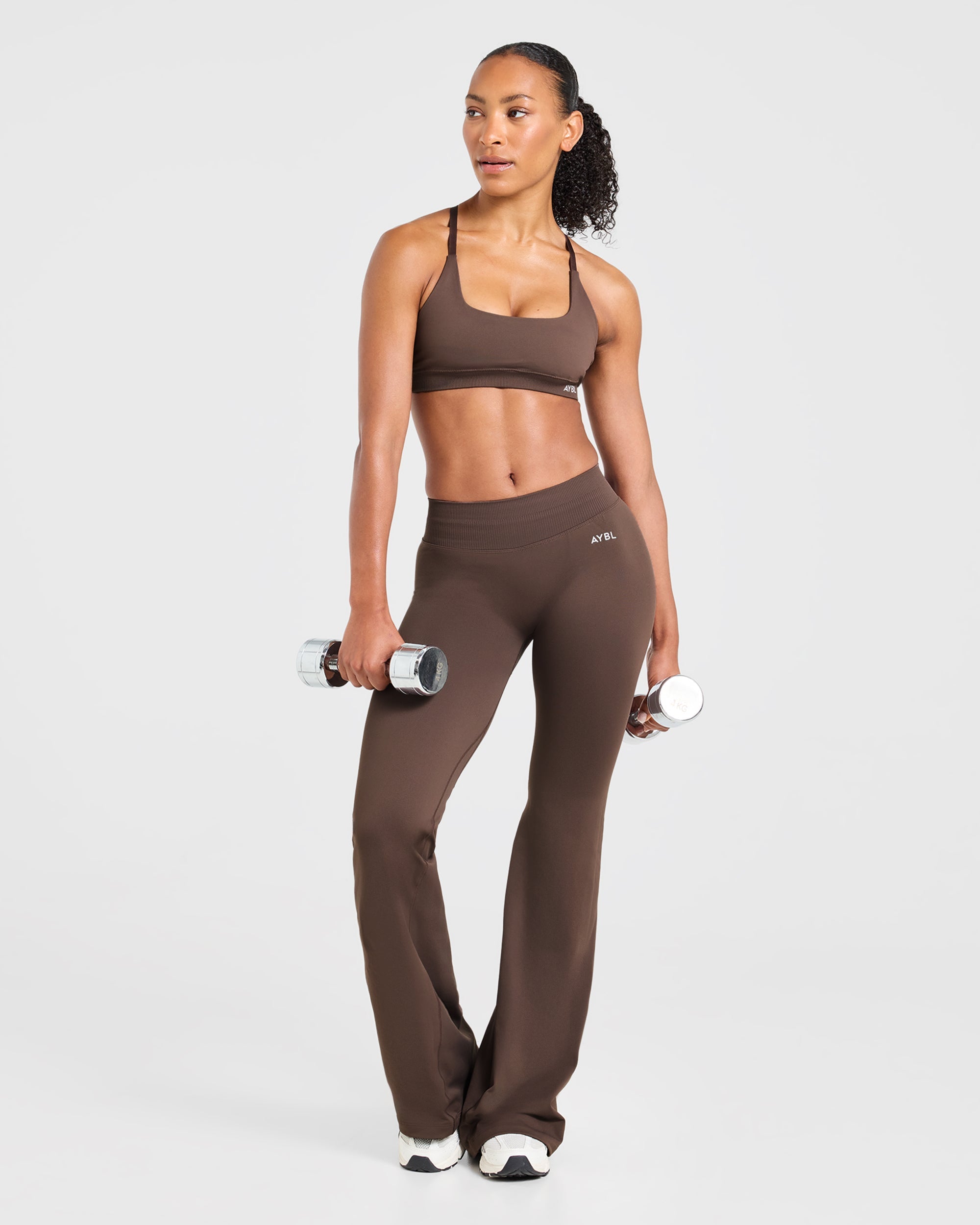 Enhance Seamless Flared Leggings - Brown