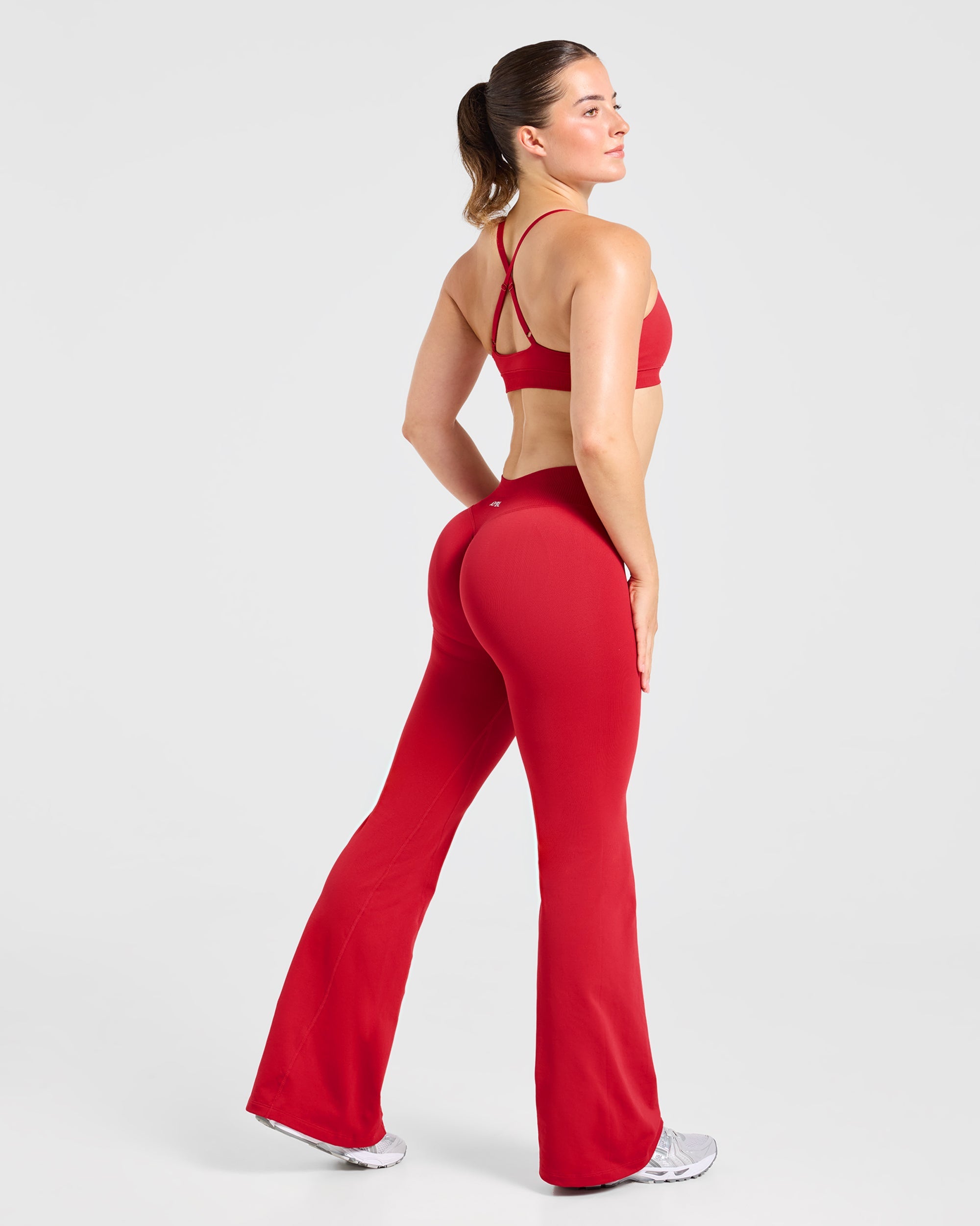 Enhance Seamless Flared Leggings - Red
