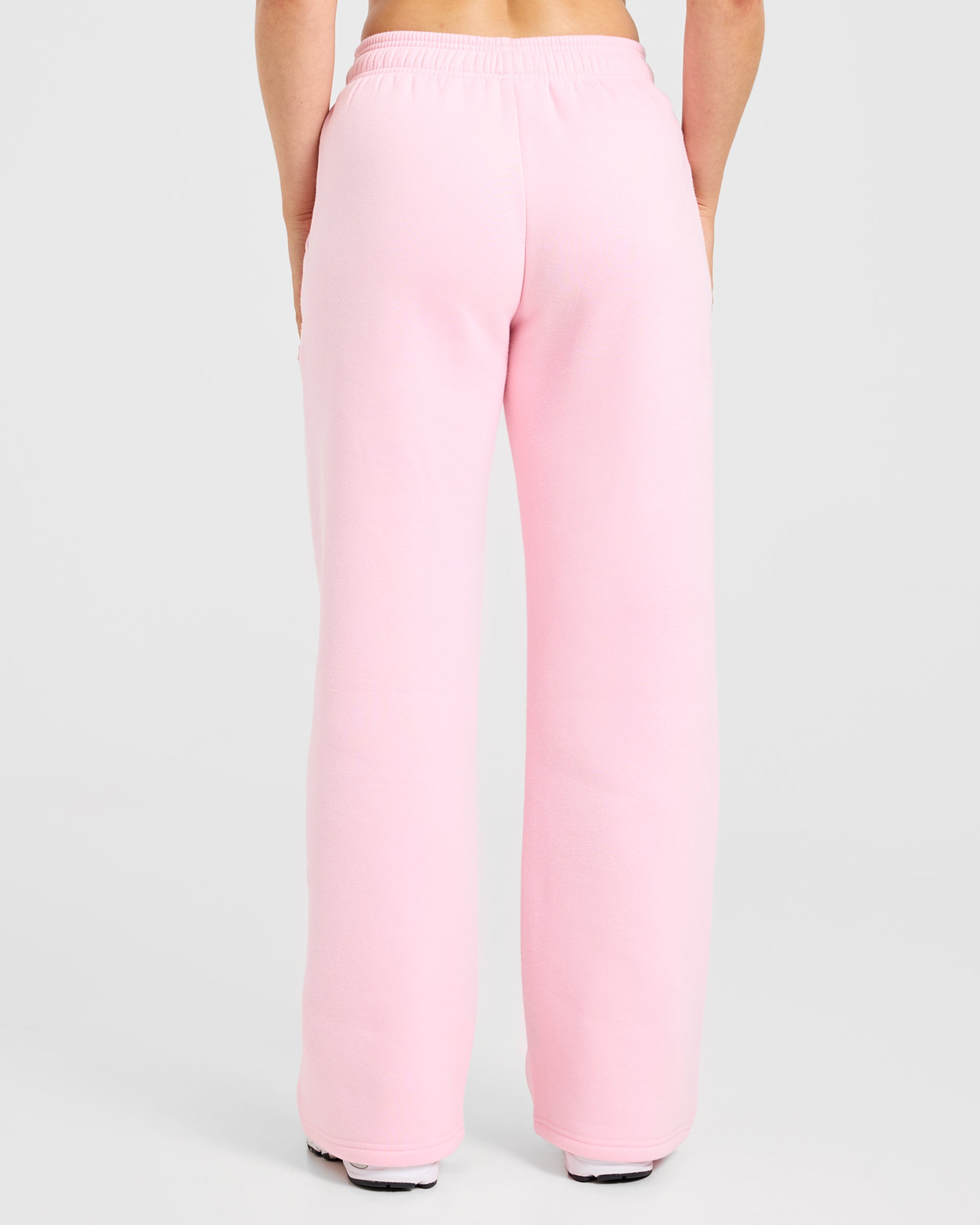 Varsity Applique Oversized Straight Leg Joggers - Baby Pink