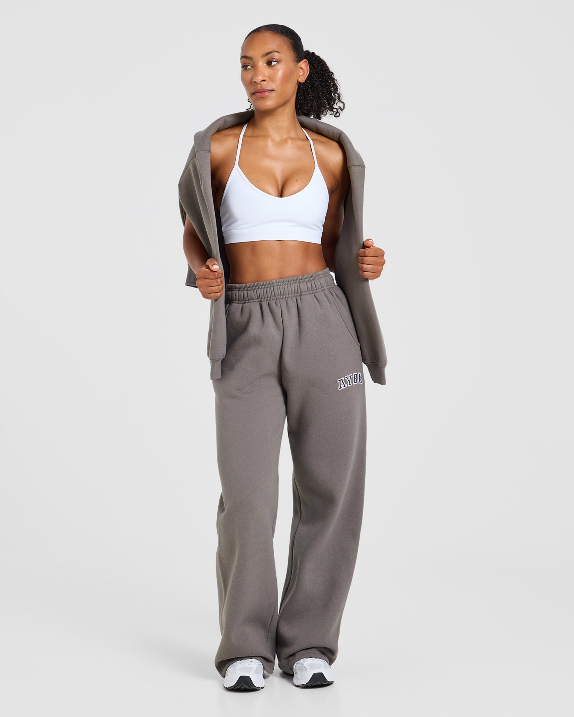 Varsity 2.0 Oversized Straight Leg Joggers - Slate Brown