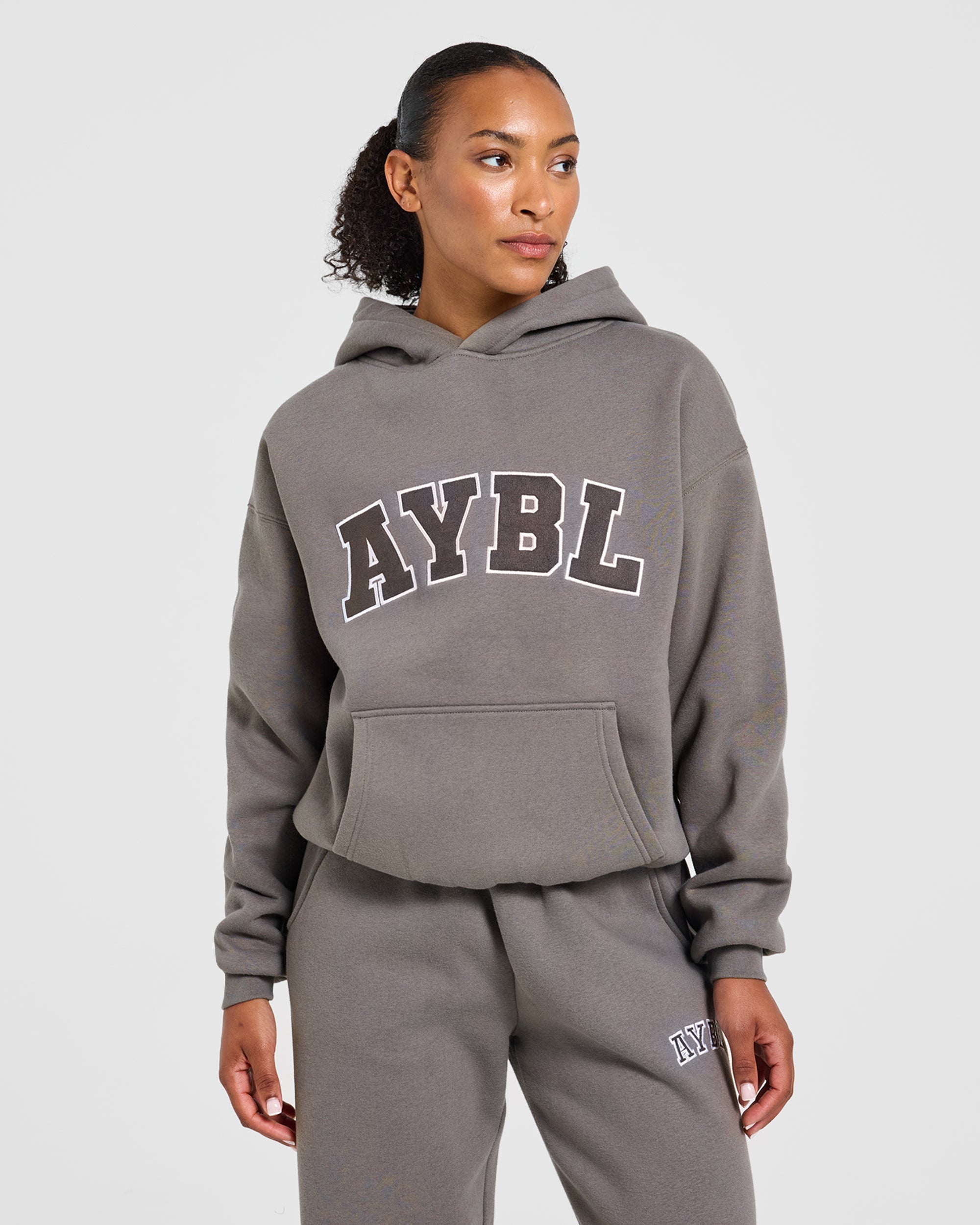 Varsity 2.0 Oversized Hoodie - Slate Brown