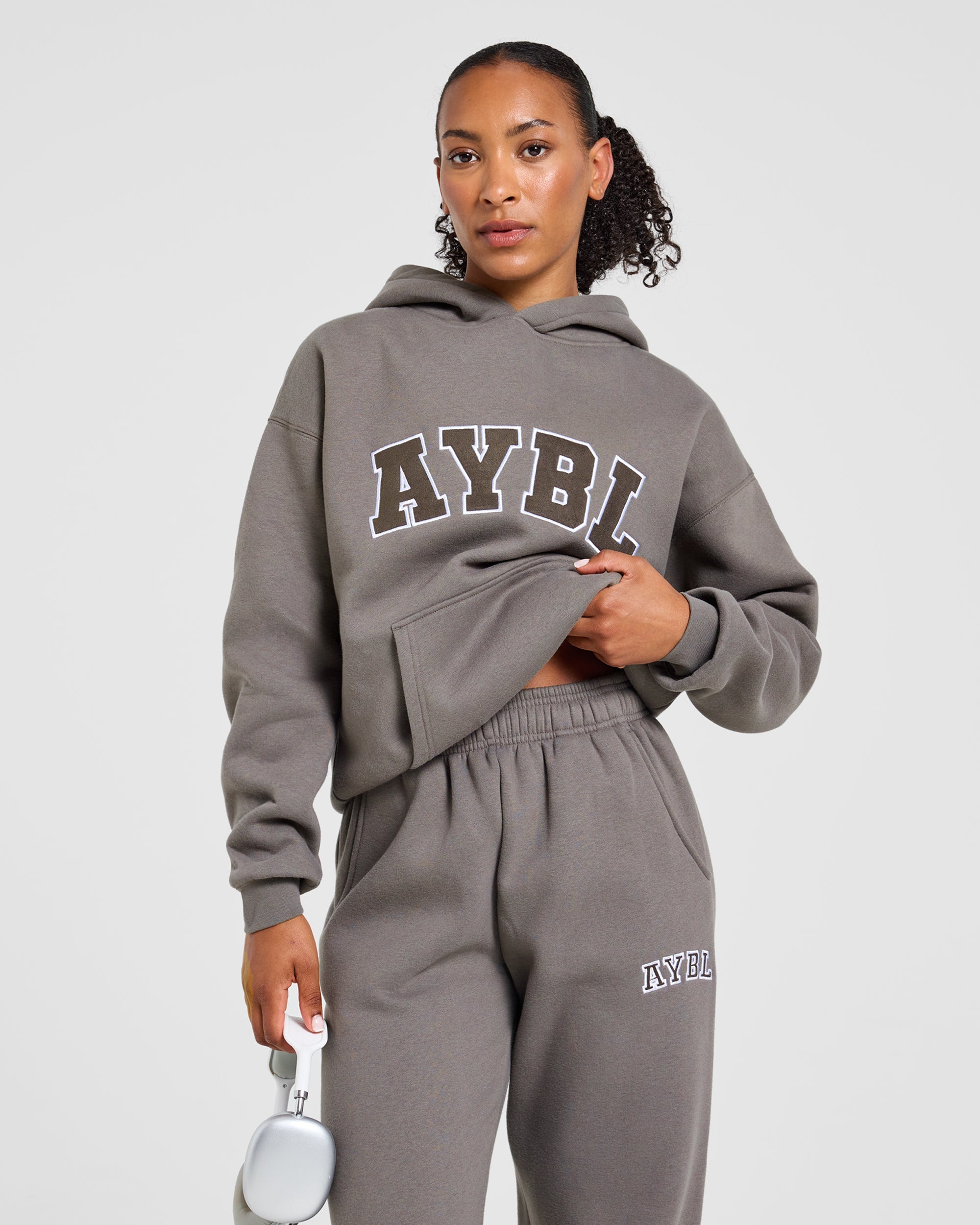 Varsity 2.0 Oversized Hoodie - Slate Brown