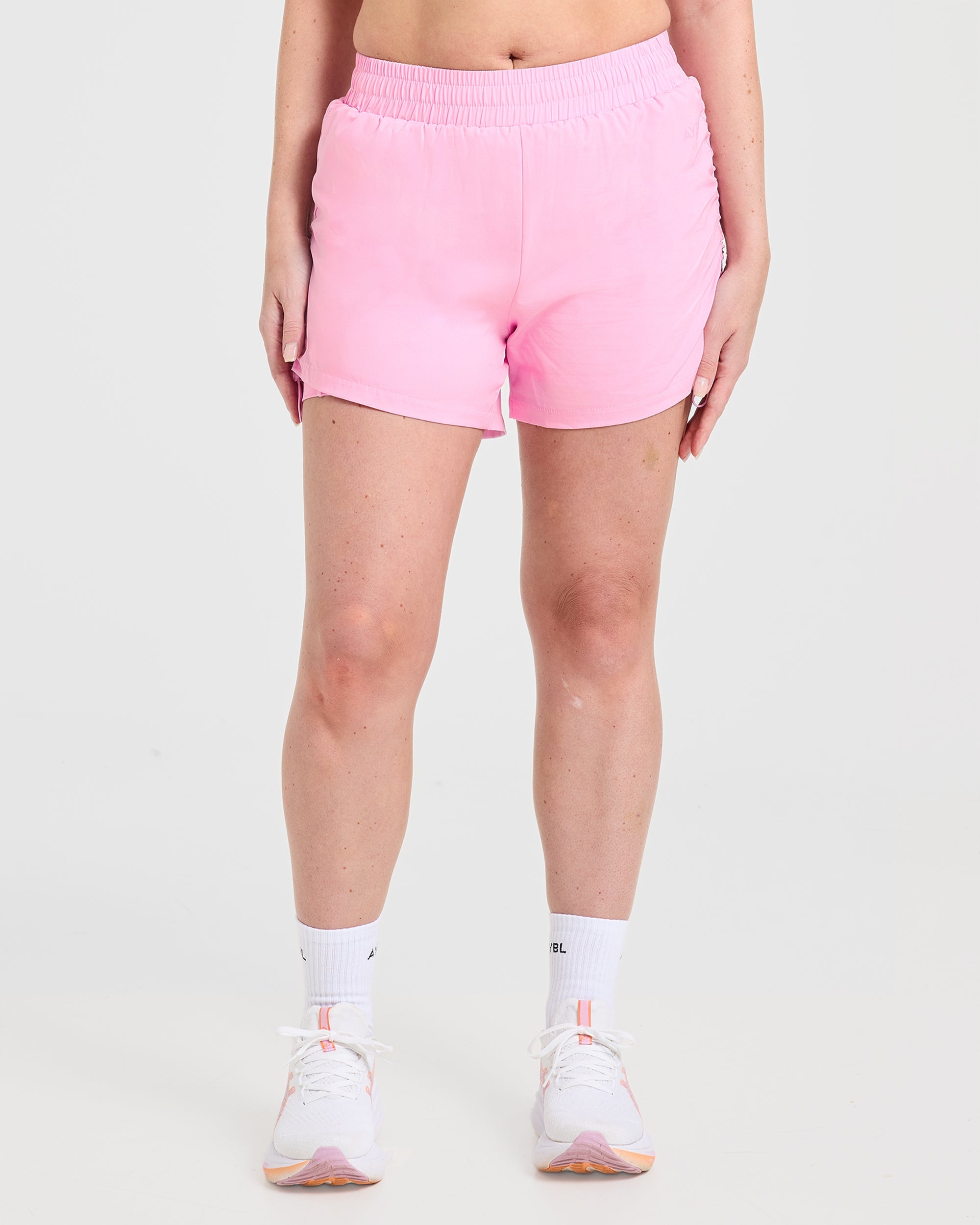 Run Ruched Shorts - Spring Pink