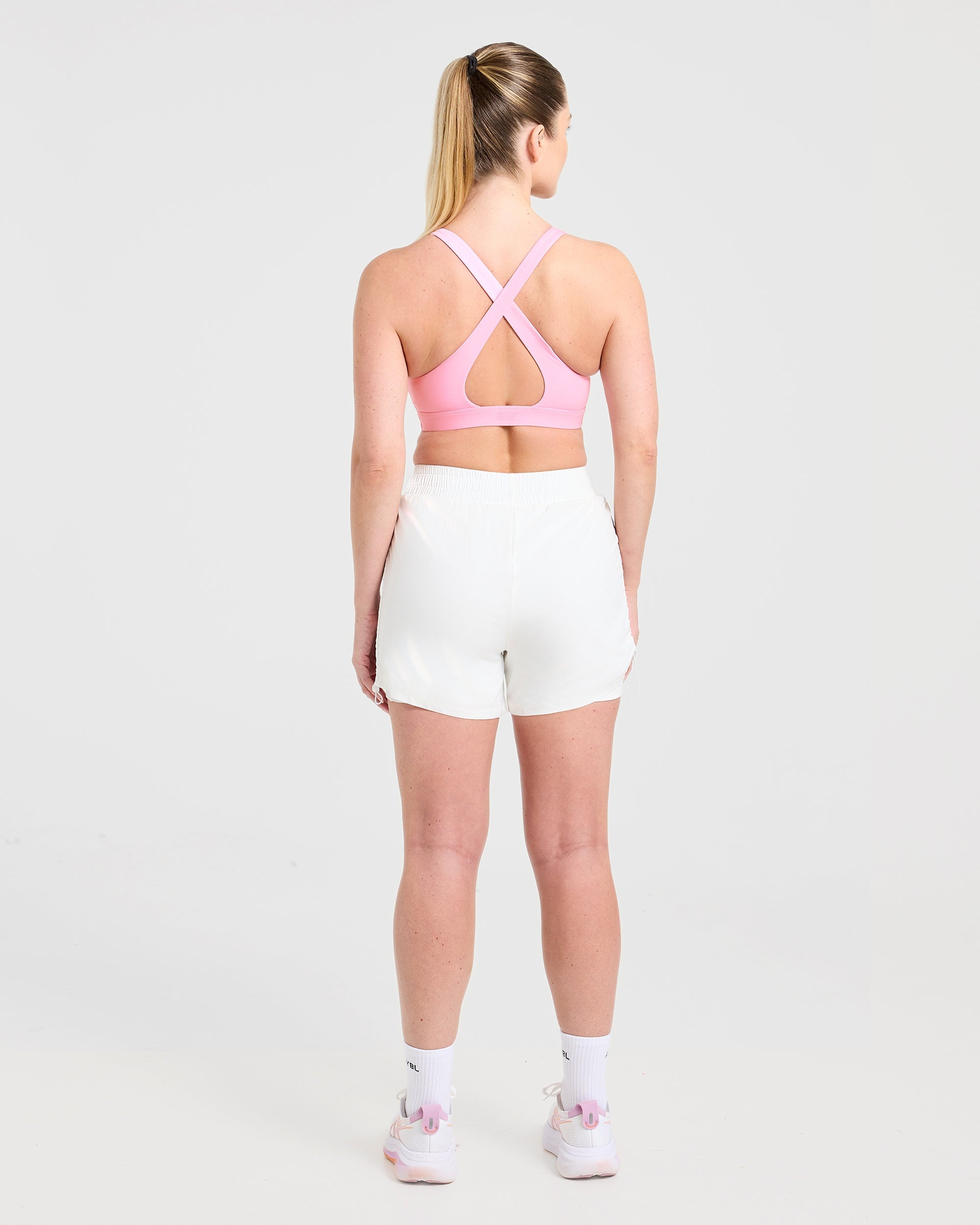 Run Ruched Shorts - White