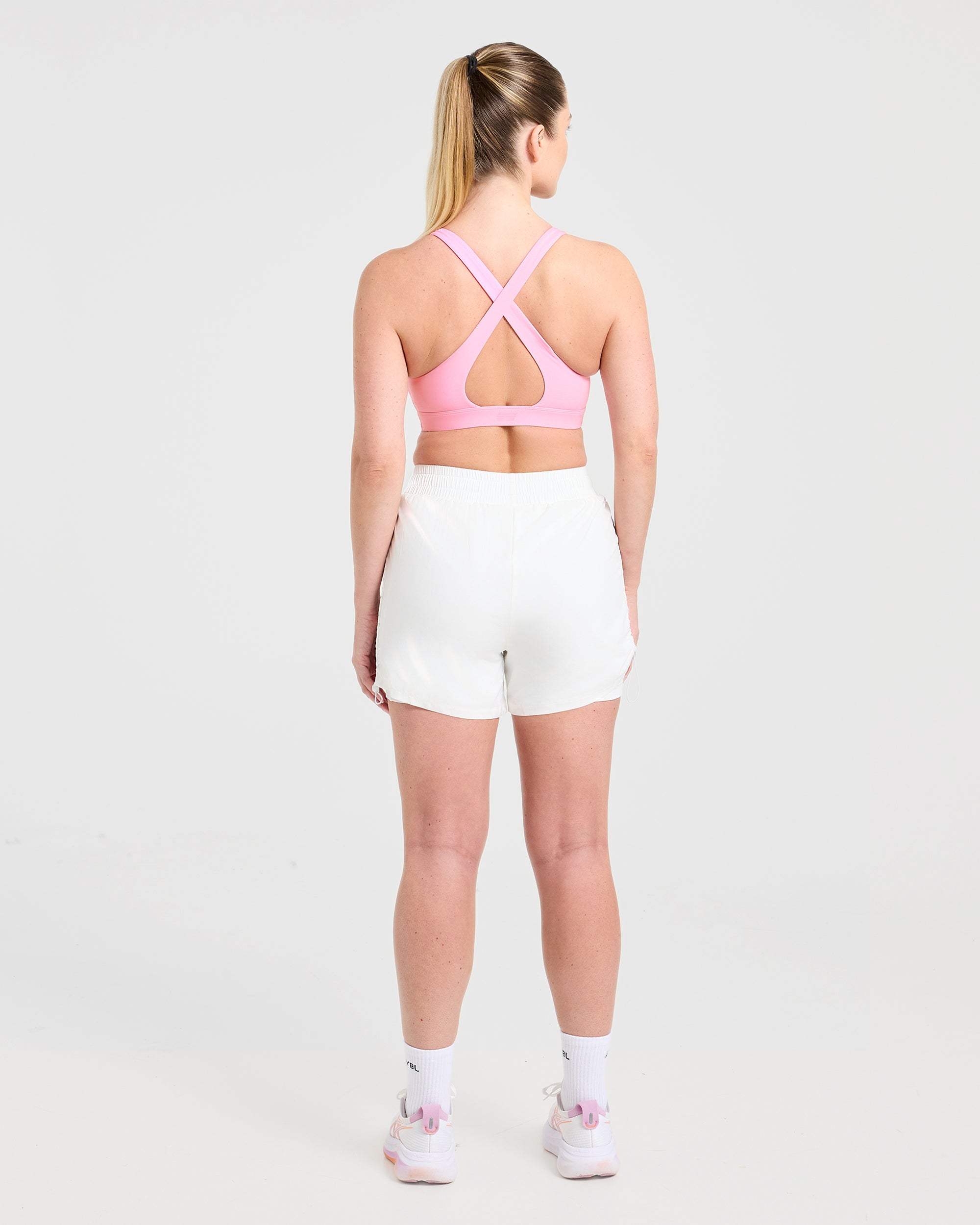 Run Cross Back Sports Bra - Spring Pink