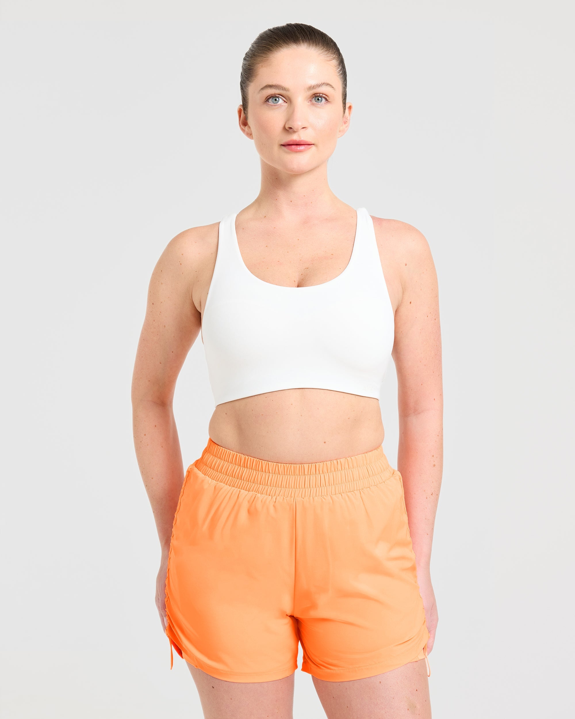 Run Cross Back Sports Bra - White