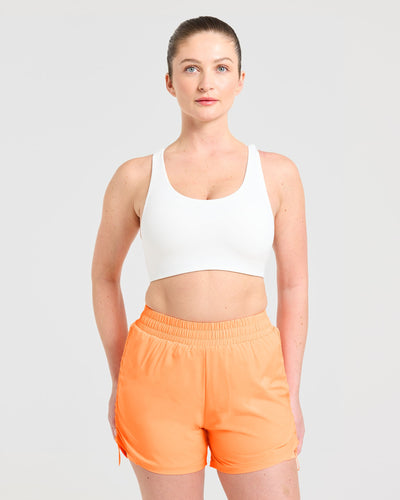 Run Cross Back Sports Bra - White