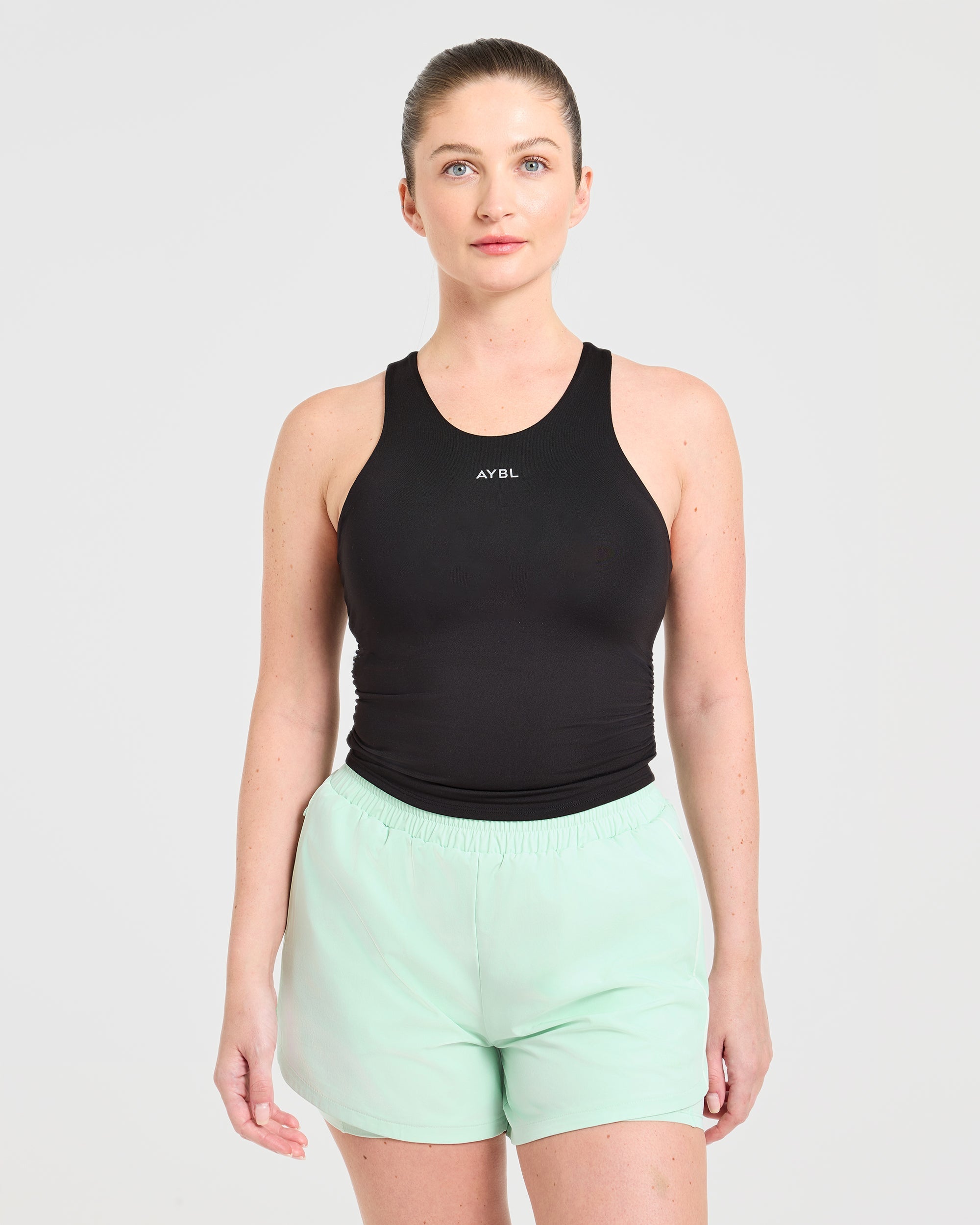 Run Ruched Tank - Black