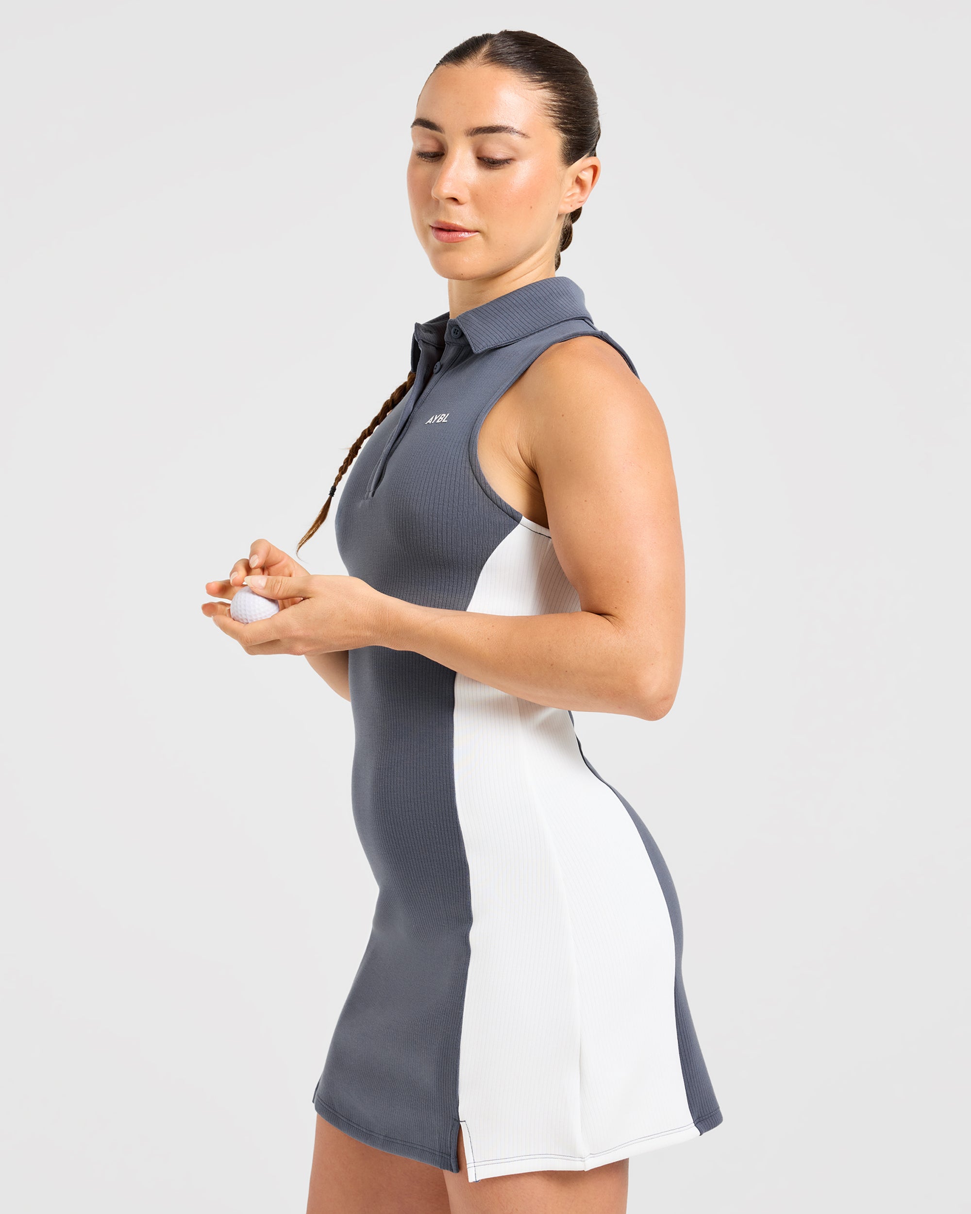 Signature Collar Dress - Steel Blue