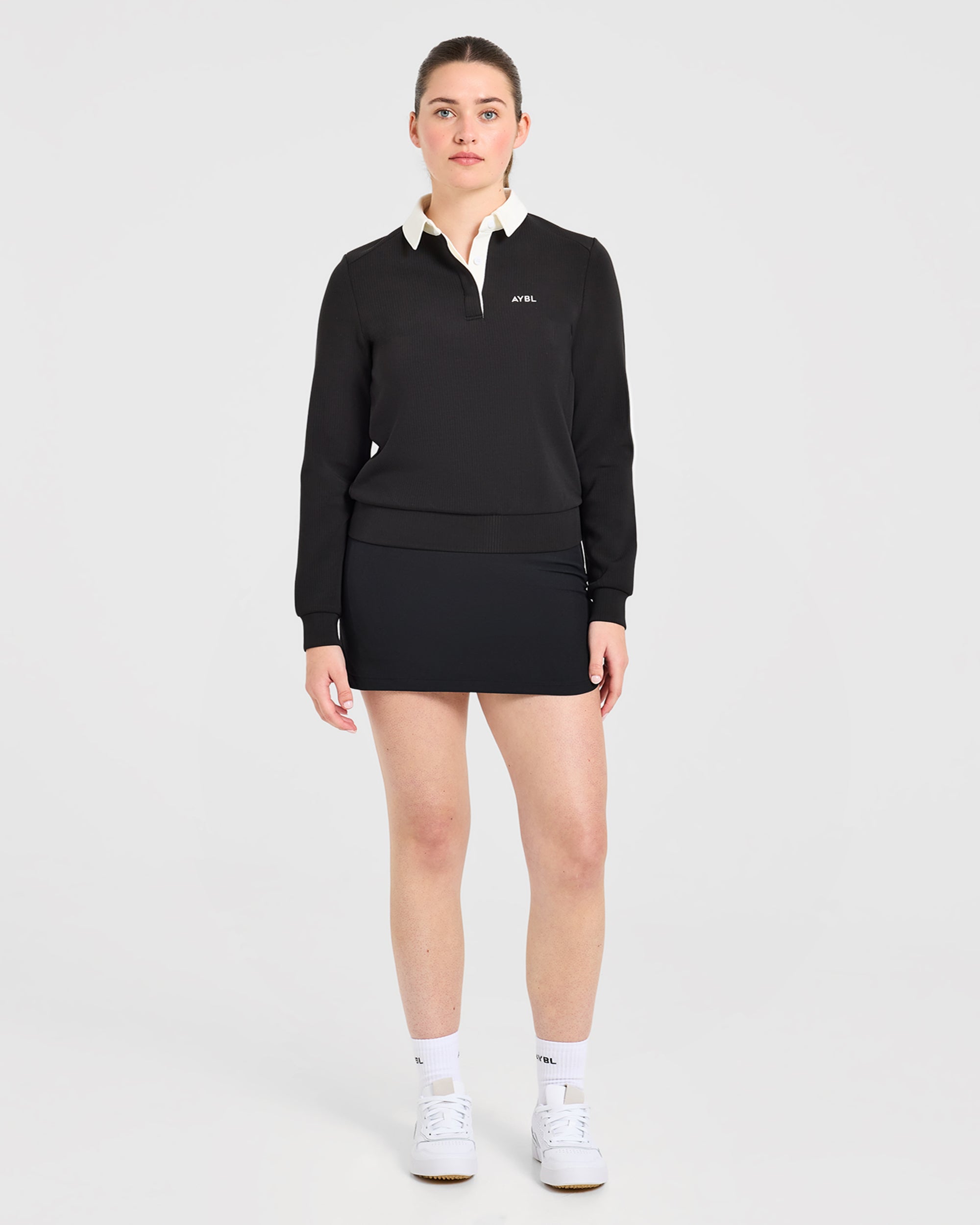 Signature Long Sleeve Polo - Black