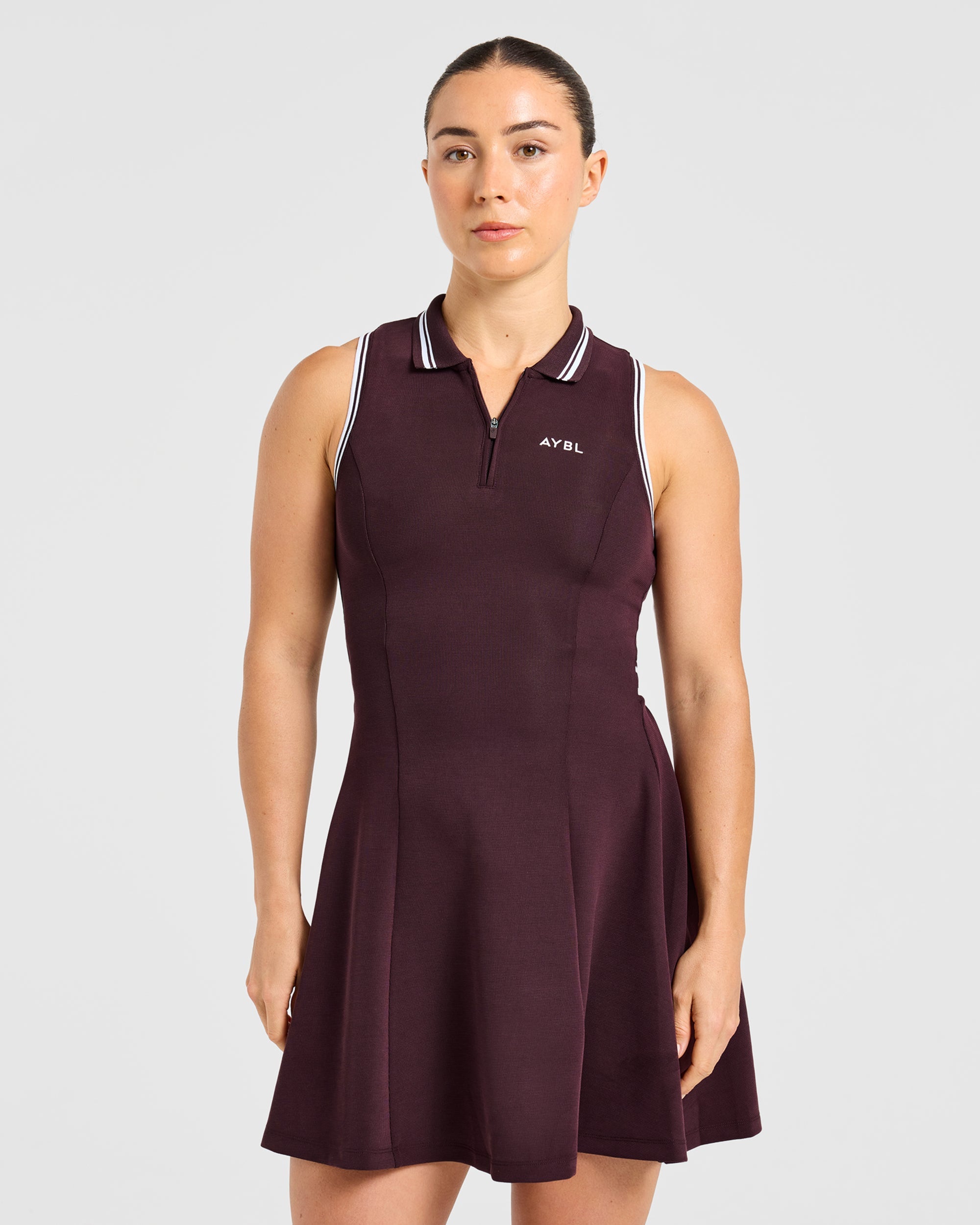 Classic Pleated Dress - Burgundy