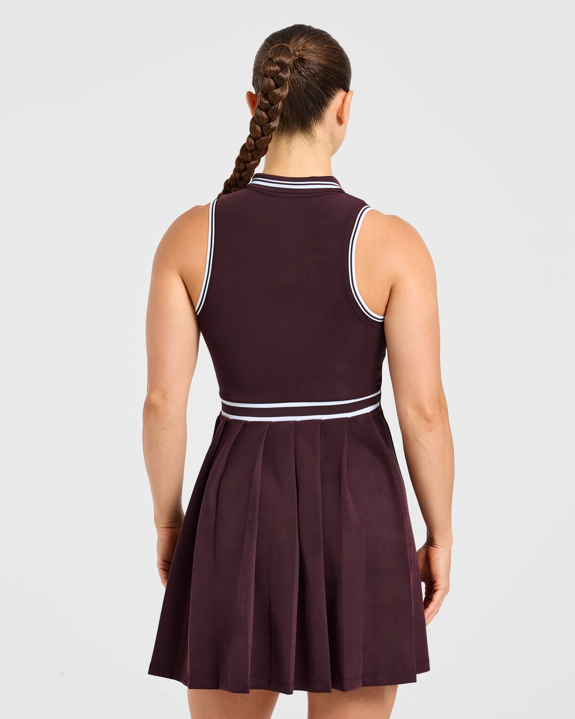 Classic Pleated Dress - Burgundy