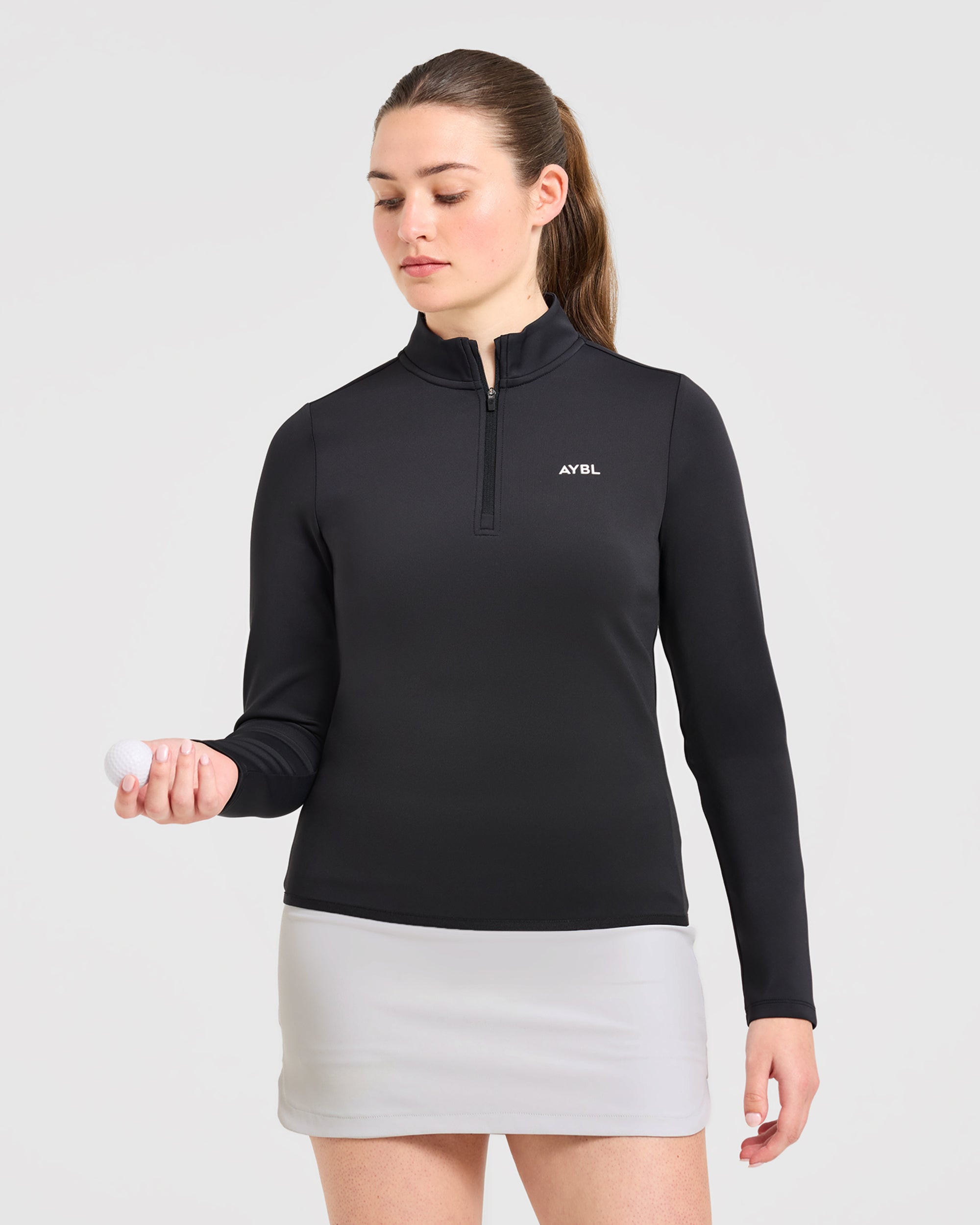 Classic 1/4 Zip Pullover - Black