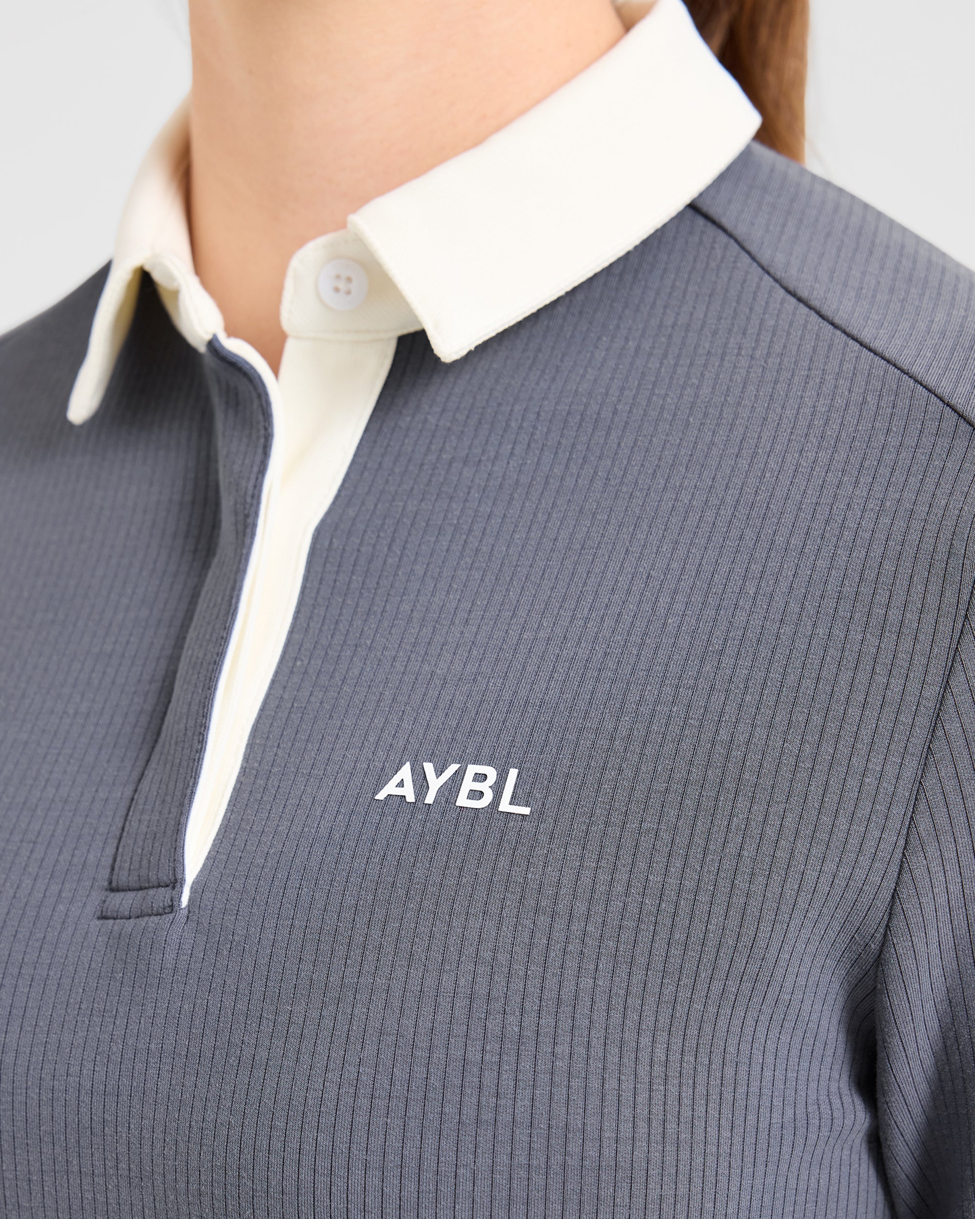 Signature Long Sleeve Polo - Steel Blue