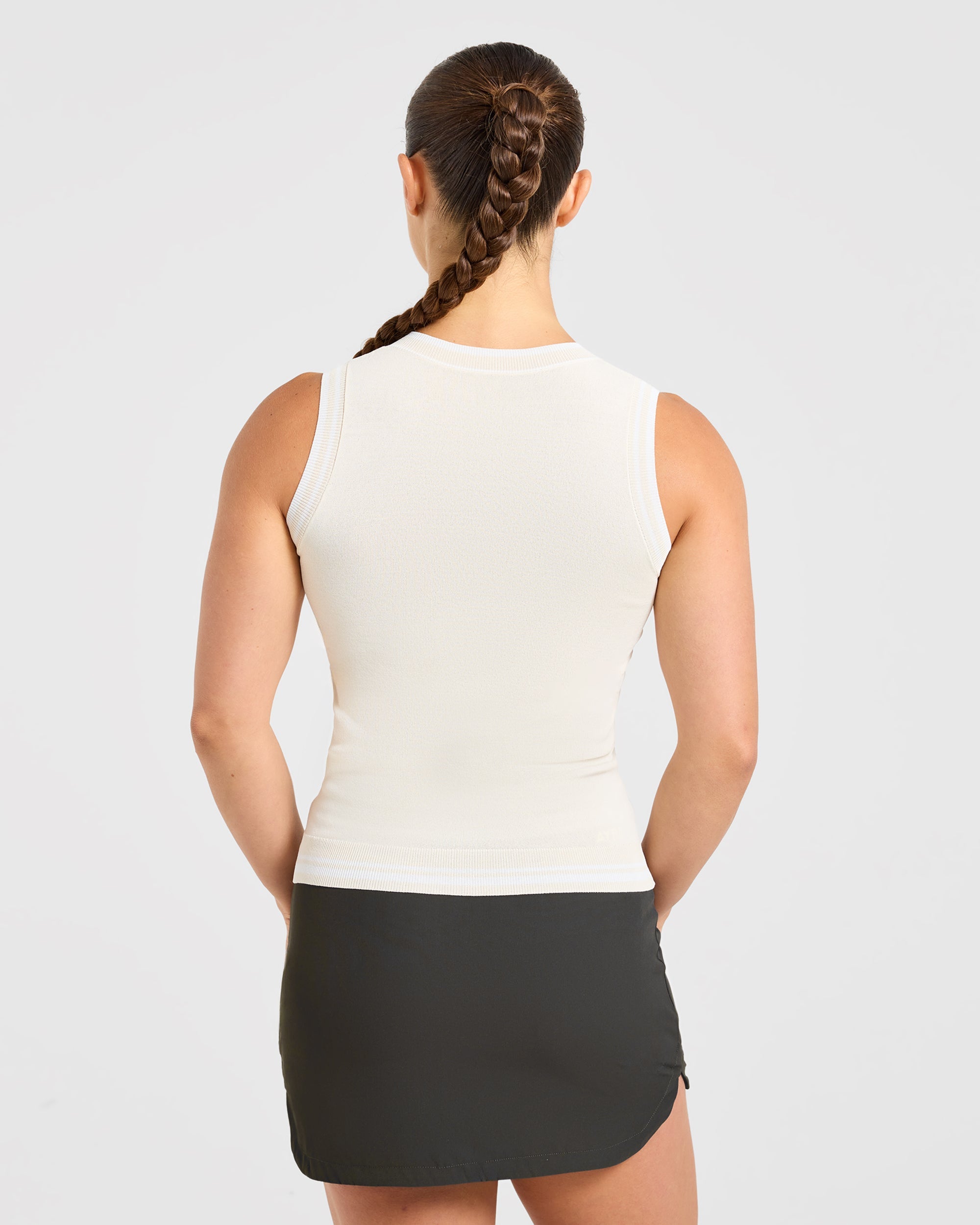 Classic Knitted V Neck Vest - Beige