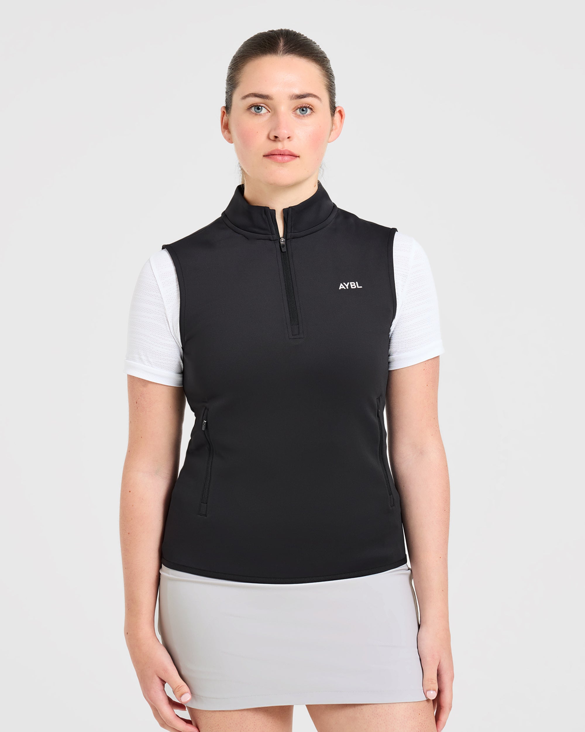 Classic 1/4 Zip Vest - Black