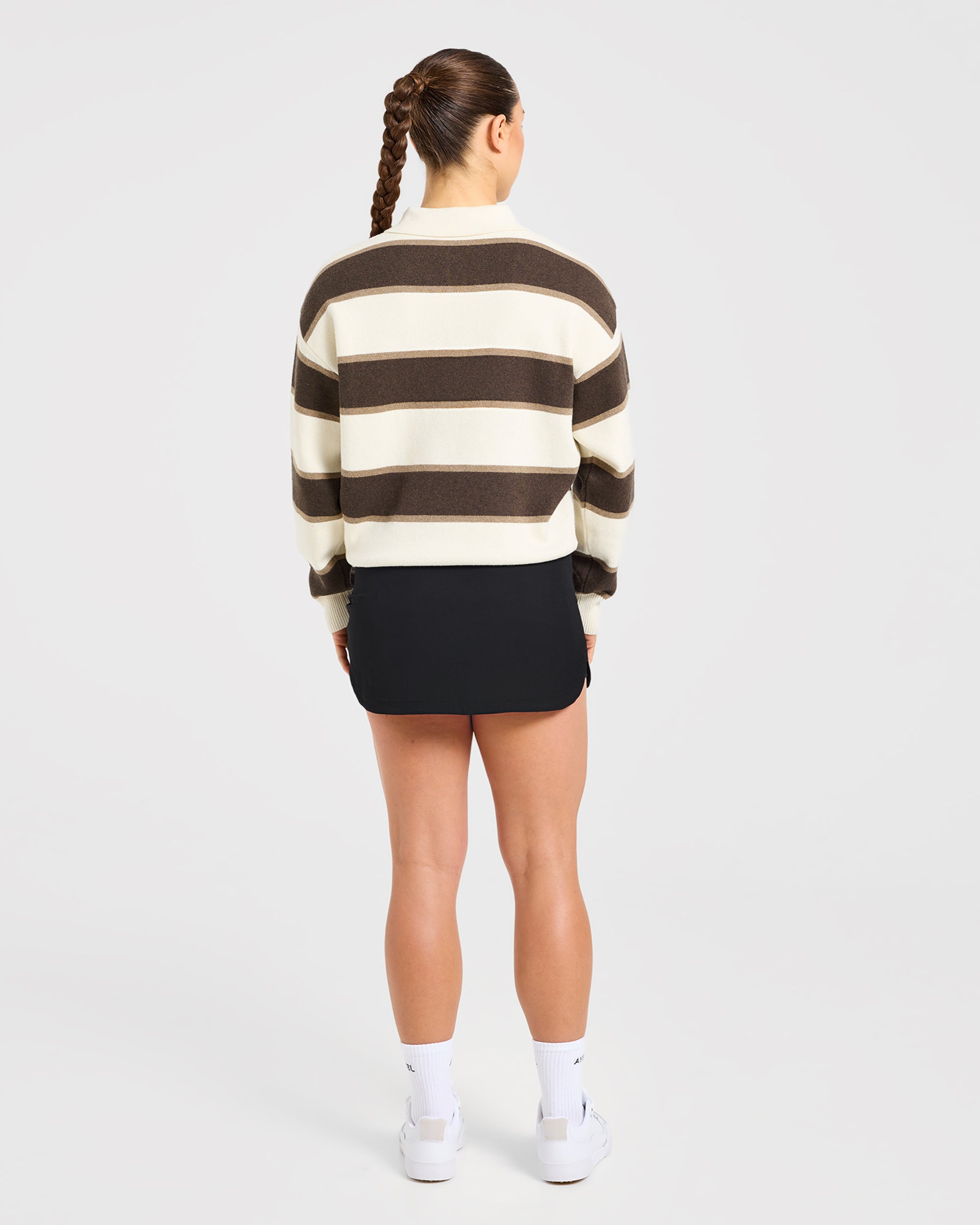 Signature Relaxed Knitted Polo - Beige/Brown