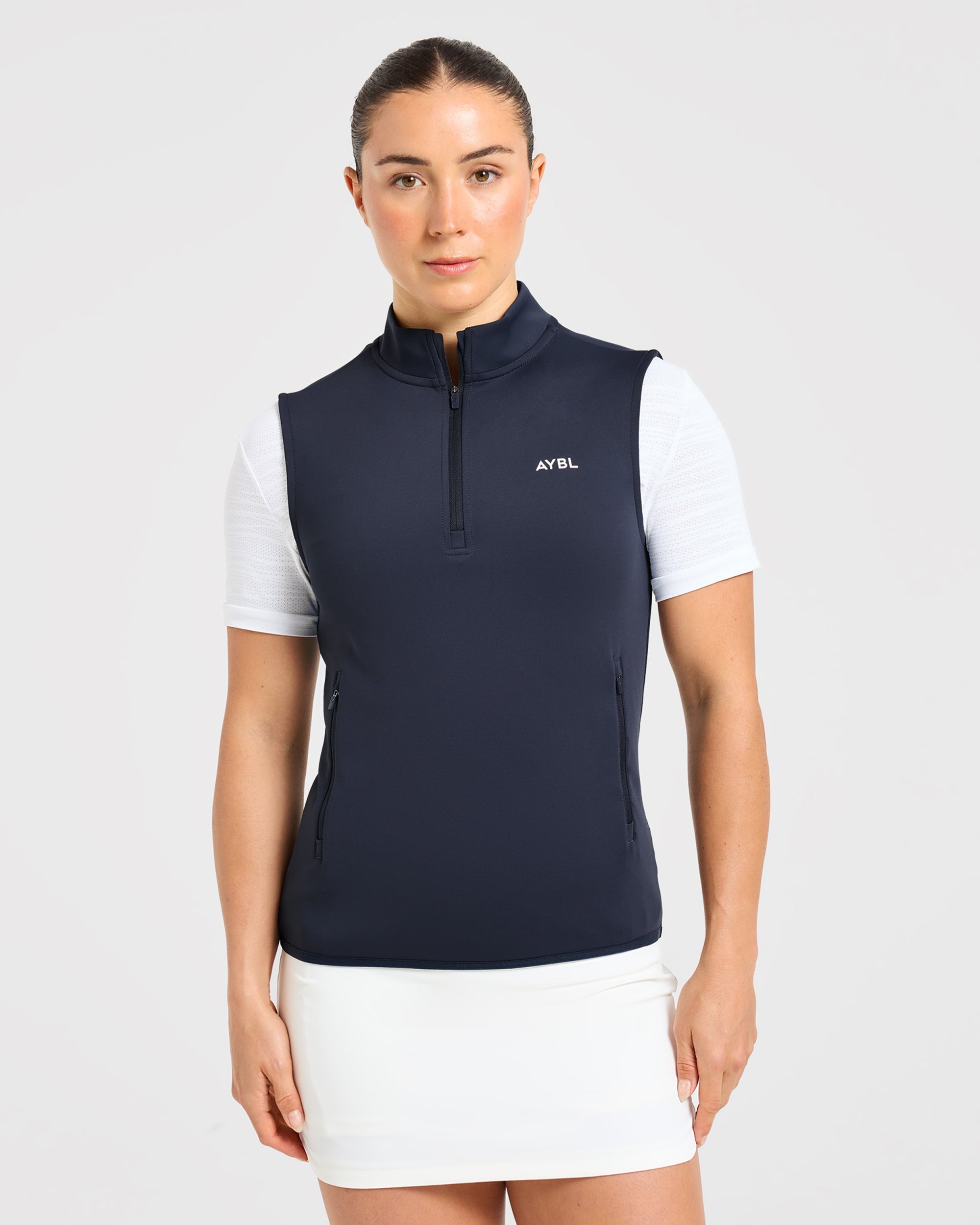 Classic 1/4 Zip Vest - Navy Blue