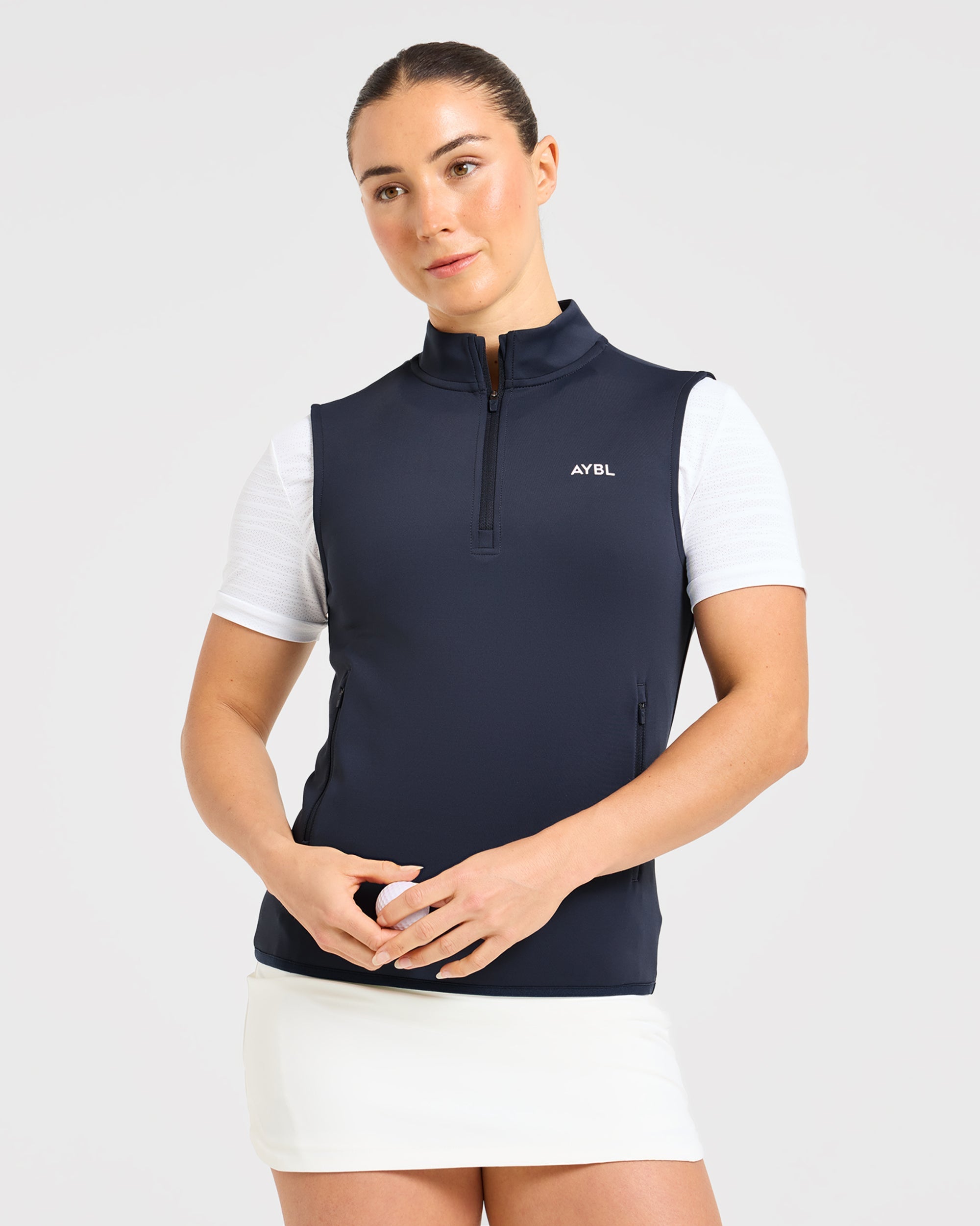 Classic 1/4 Zip Vest - Navy Blue