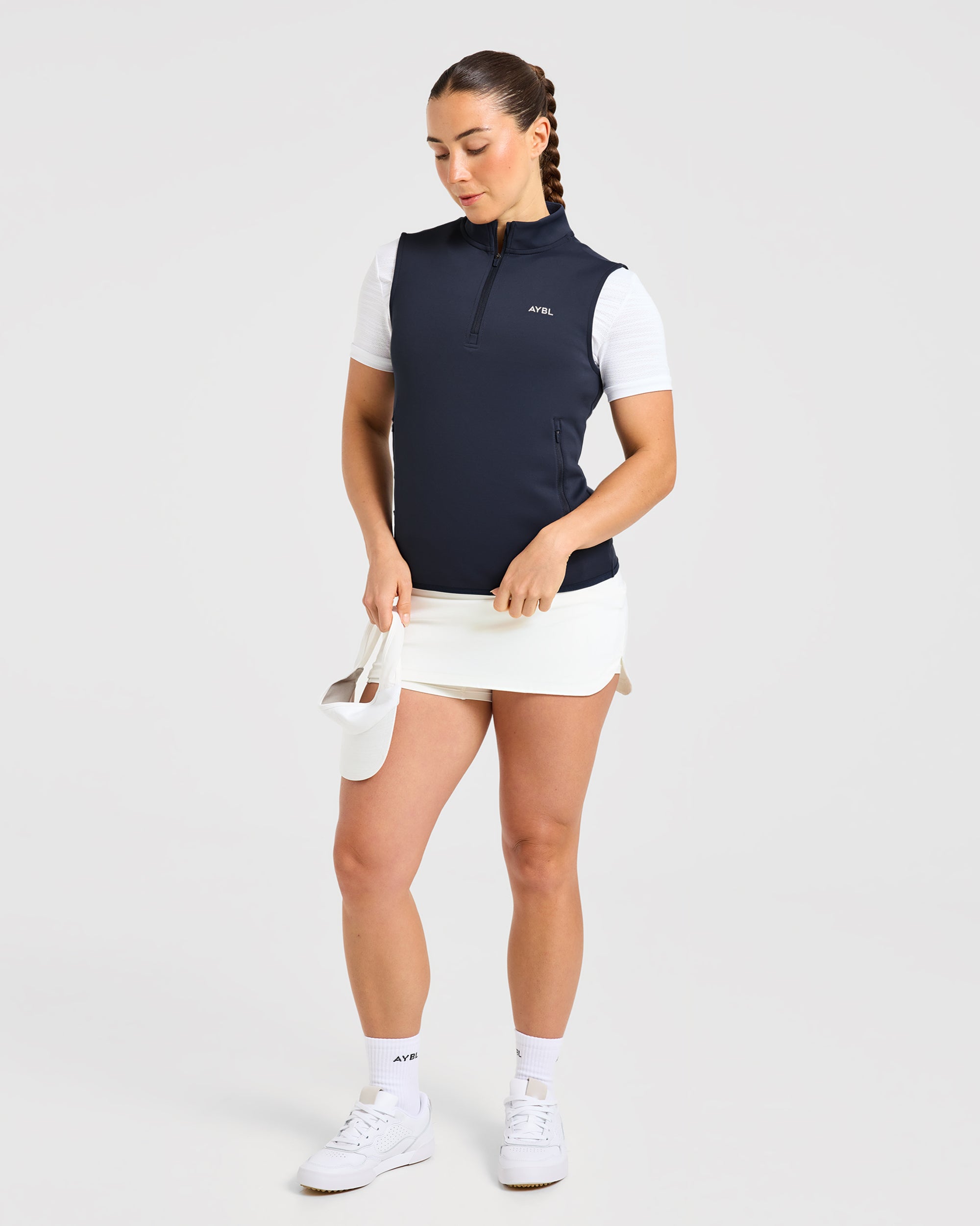 Classic 1/4 Zip Vest - Navy Blue