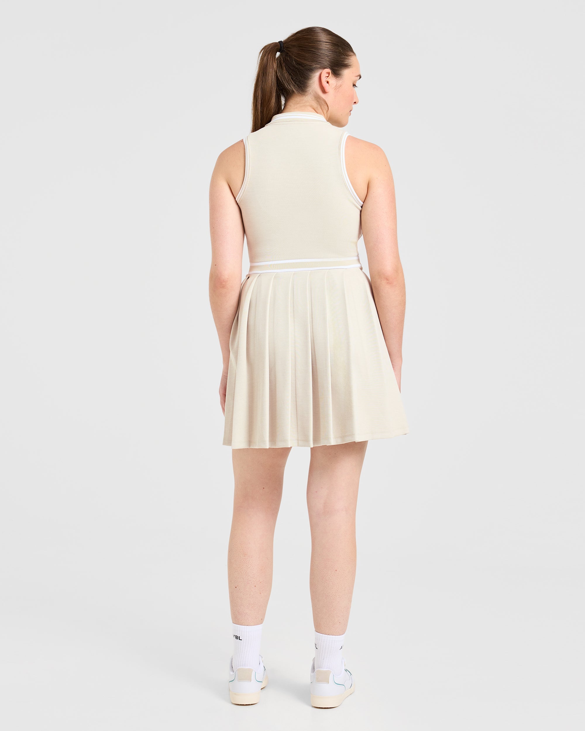 Classic Pleated Dress - Sand