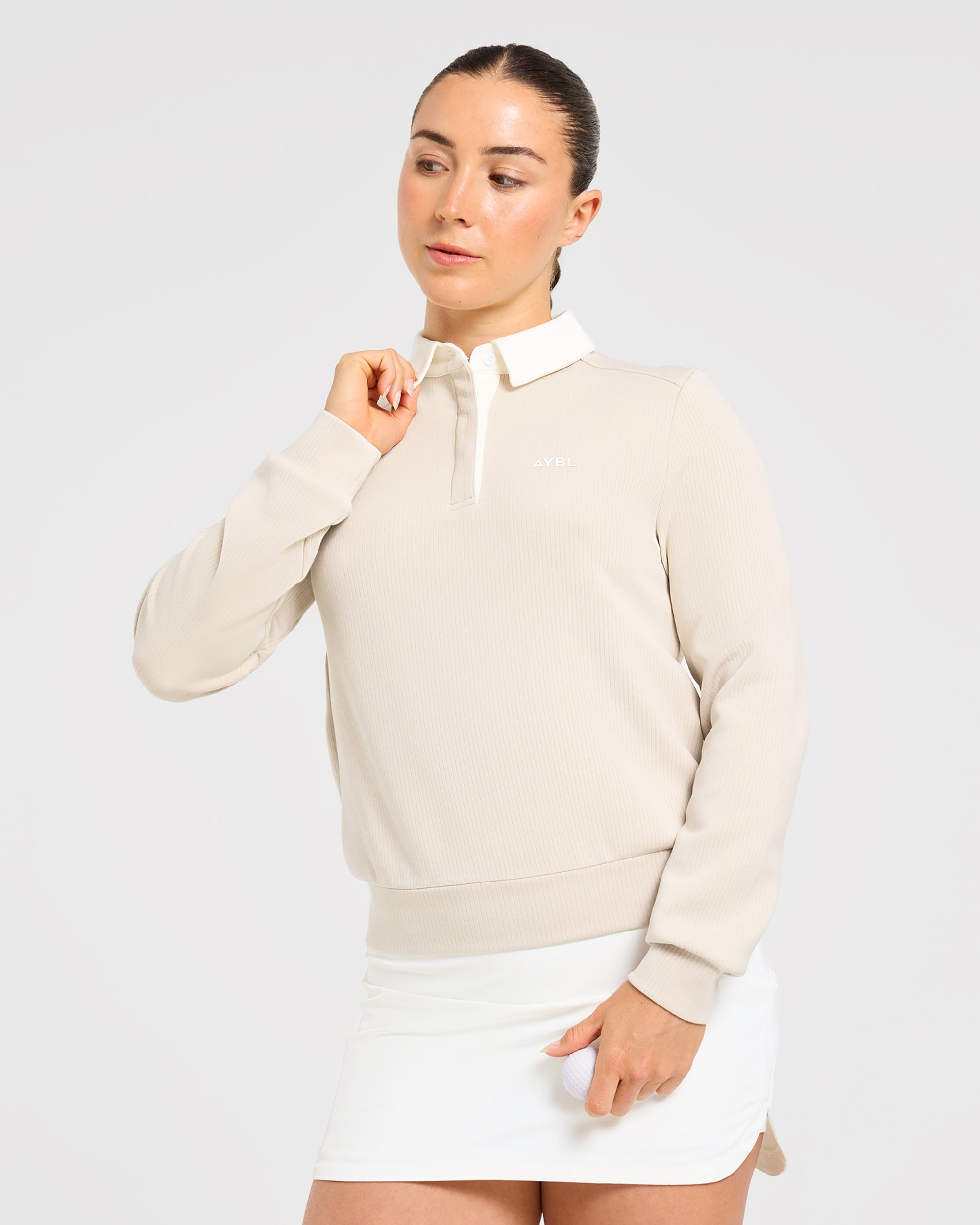 Signature Long Sleeve Polo - Sand