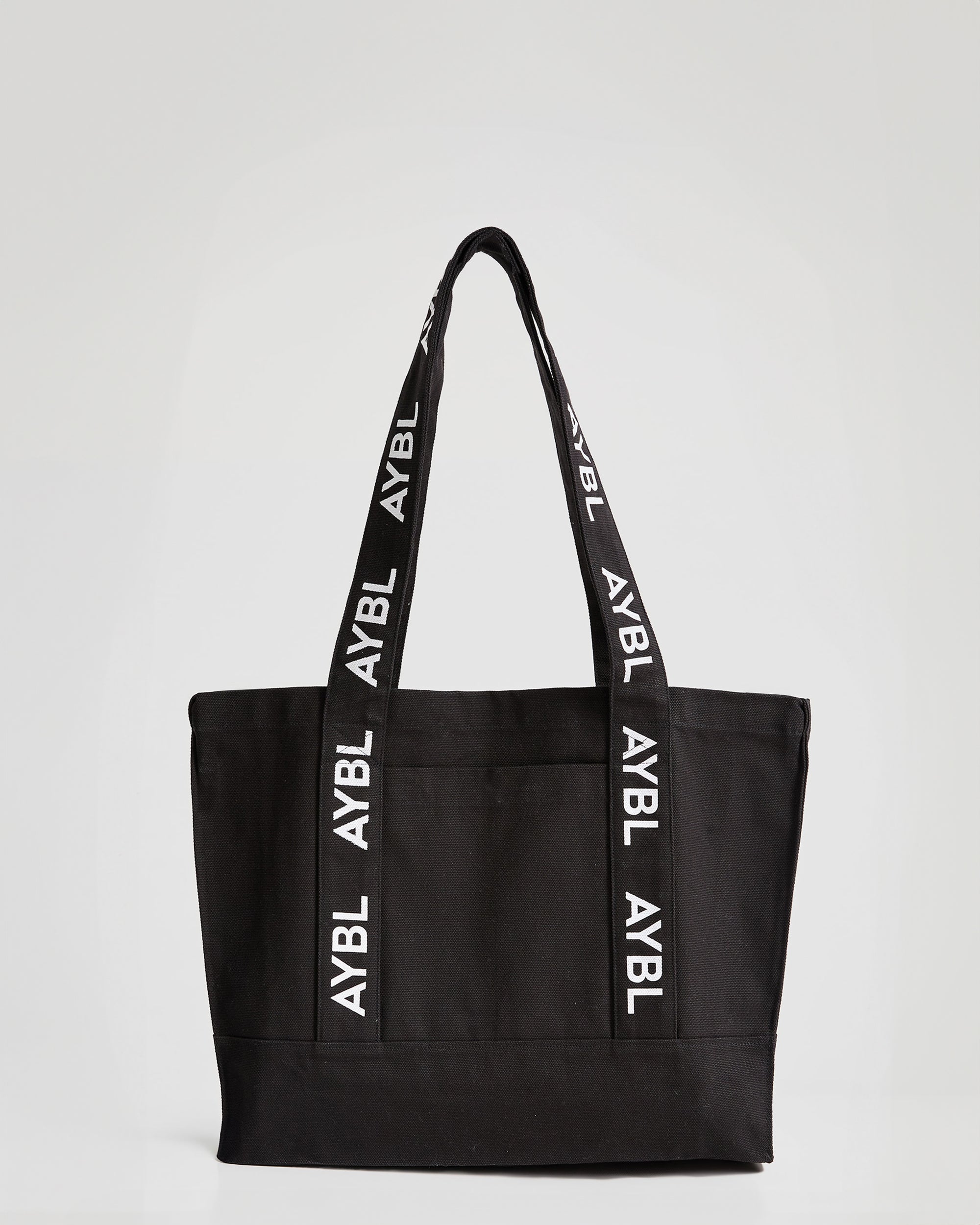 Branded Strap Tote Bag - Black