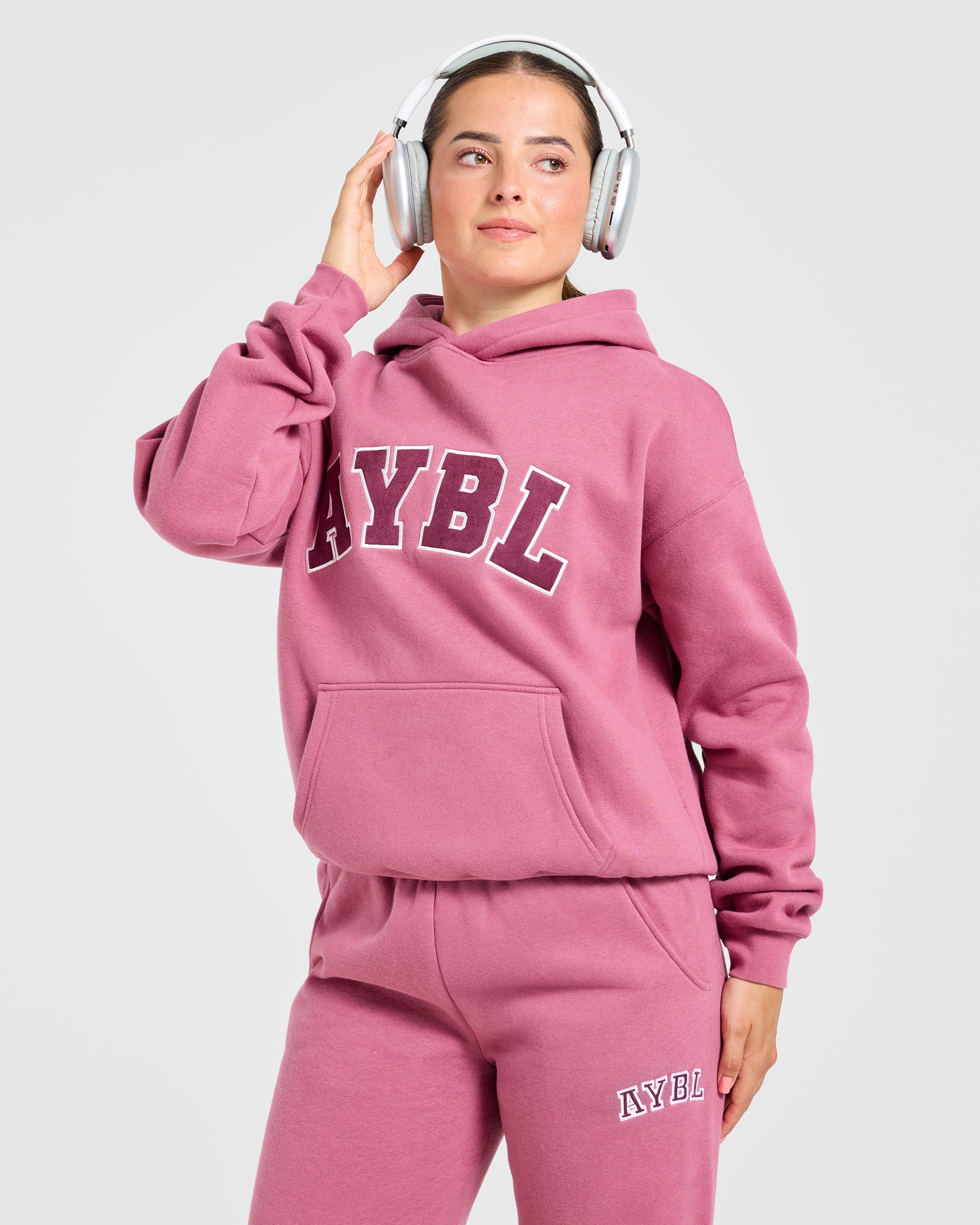 Varsity 2.0 Oversized Hoodie - Dusty Rose