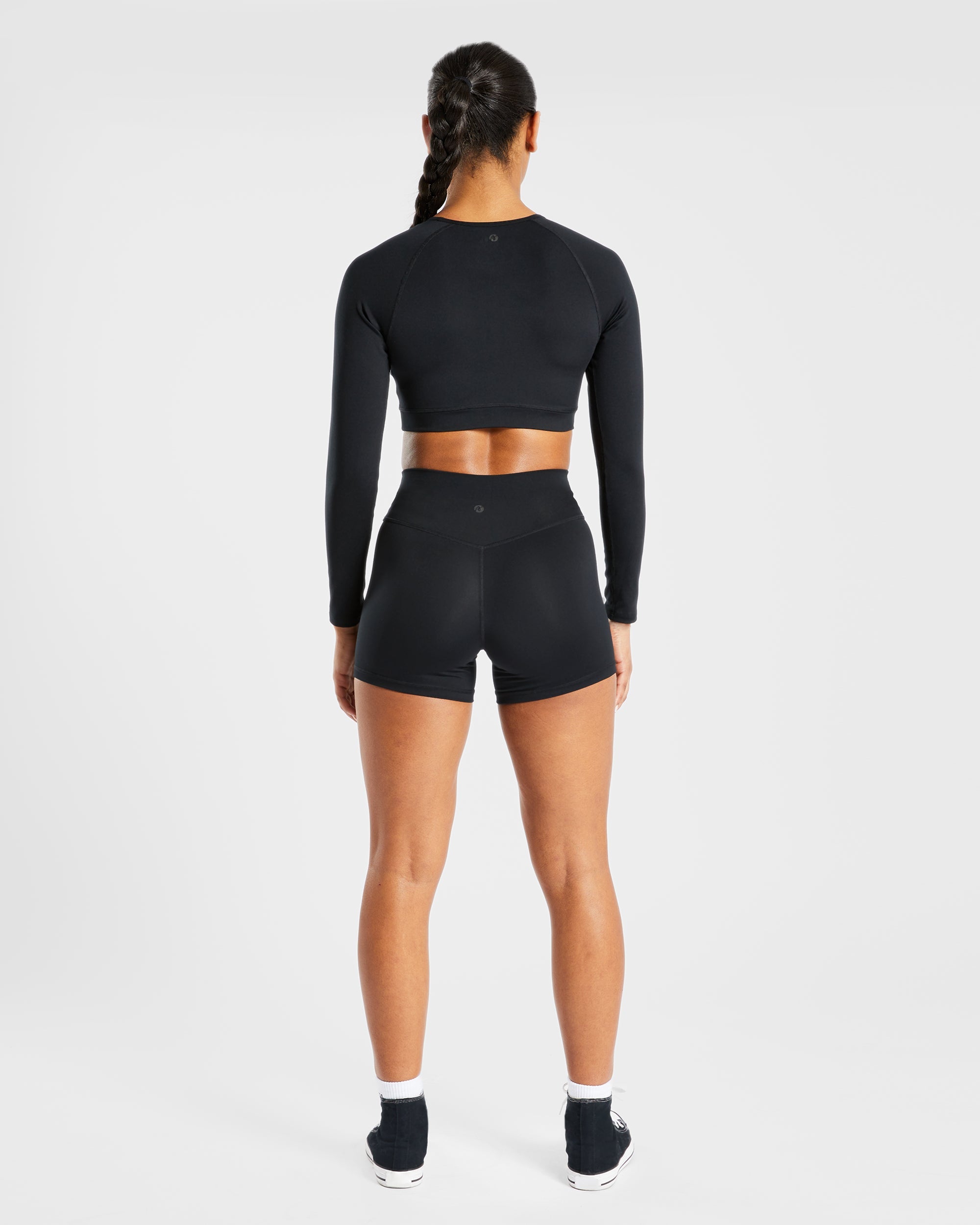 Staple Long Sleeve Crop Top - Black