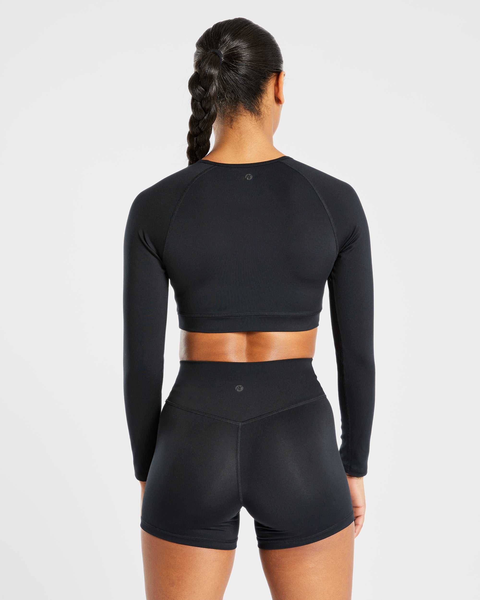 Staple Long Sleeve Crop Top - Black