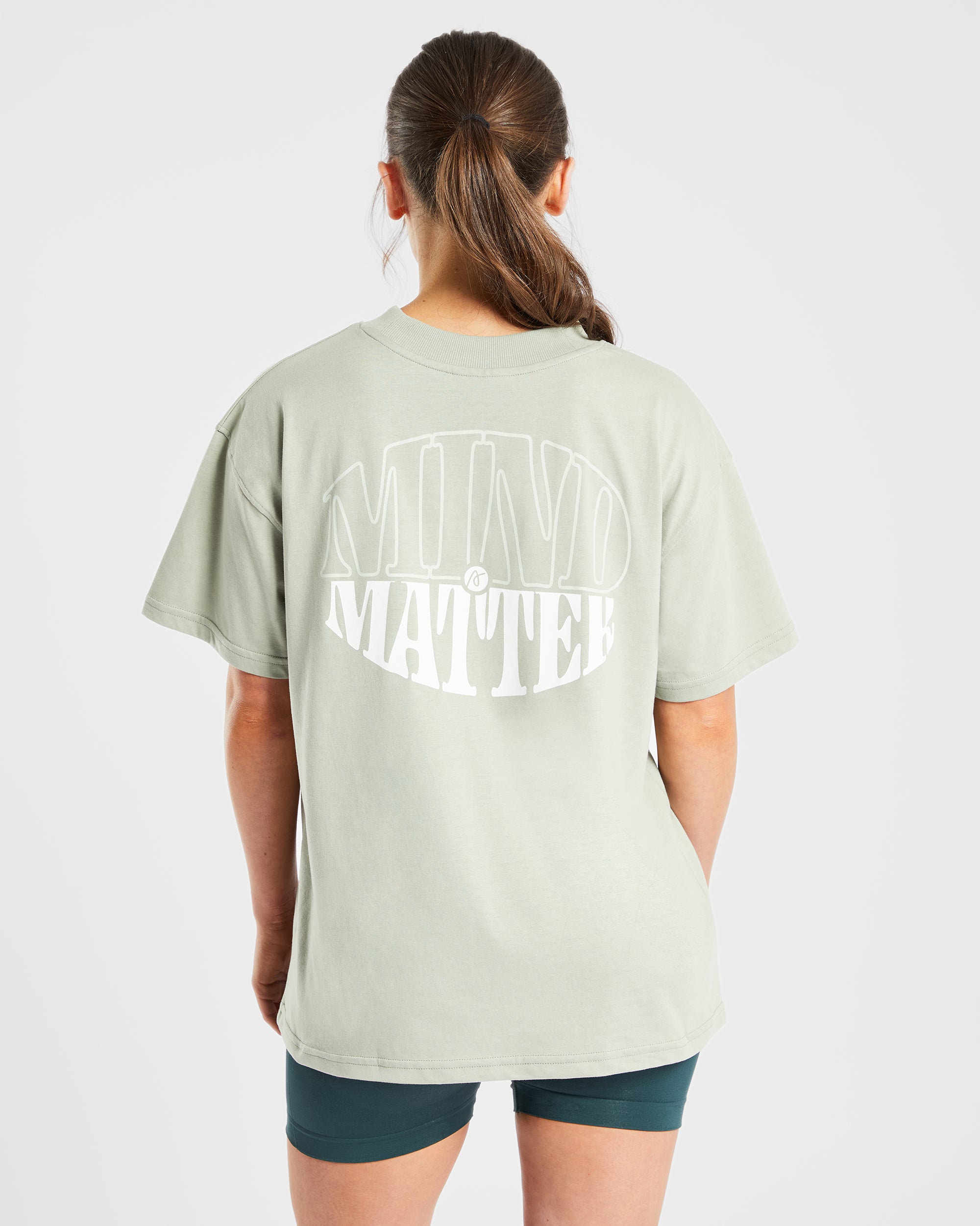 Mind Over Matter Übergroßes T-Shirt – Grün