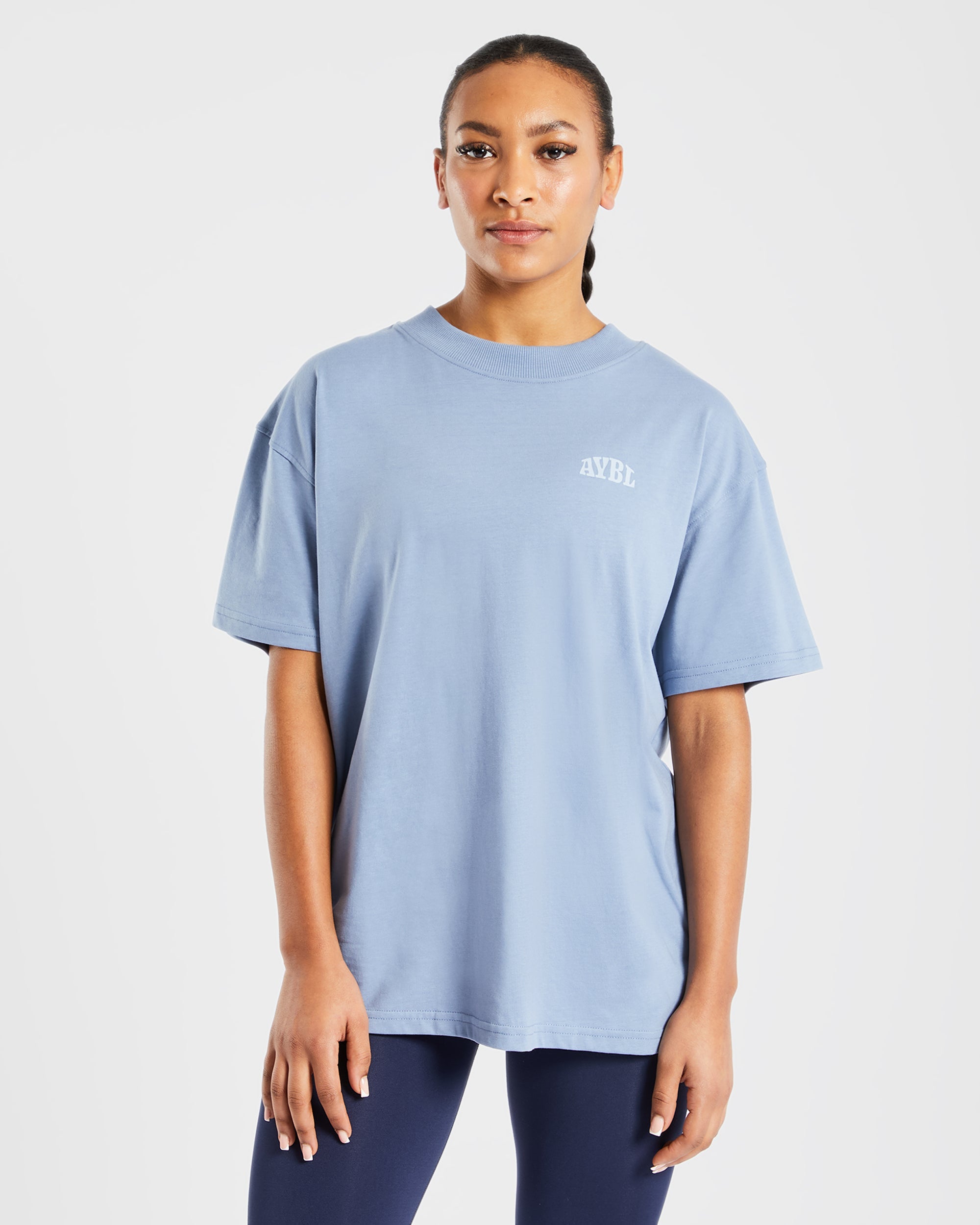 Mind Over Matter Übergroßes T-Shirt – Blau