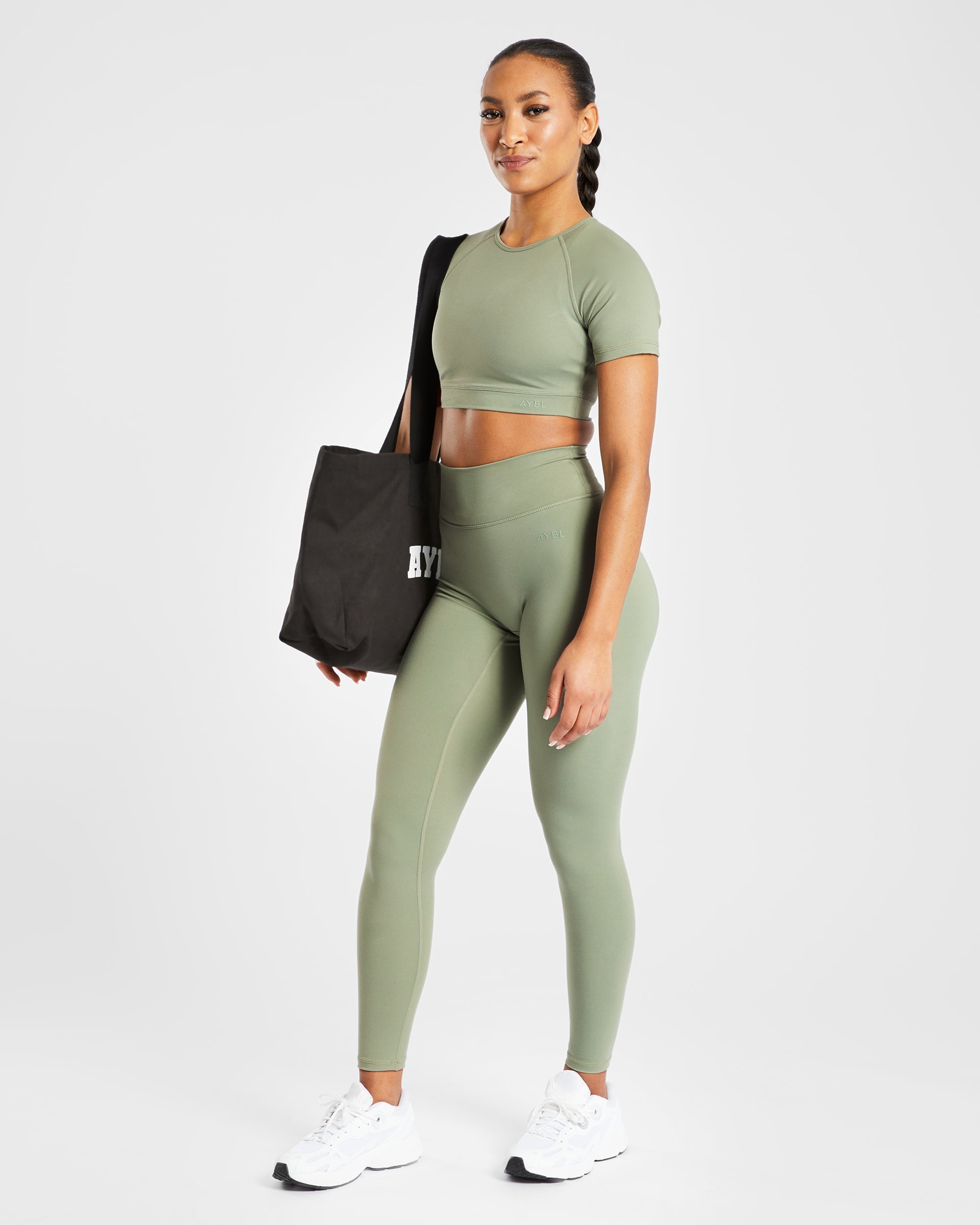 Staple Crop Top - Olive Green