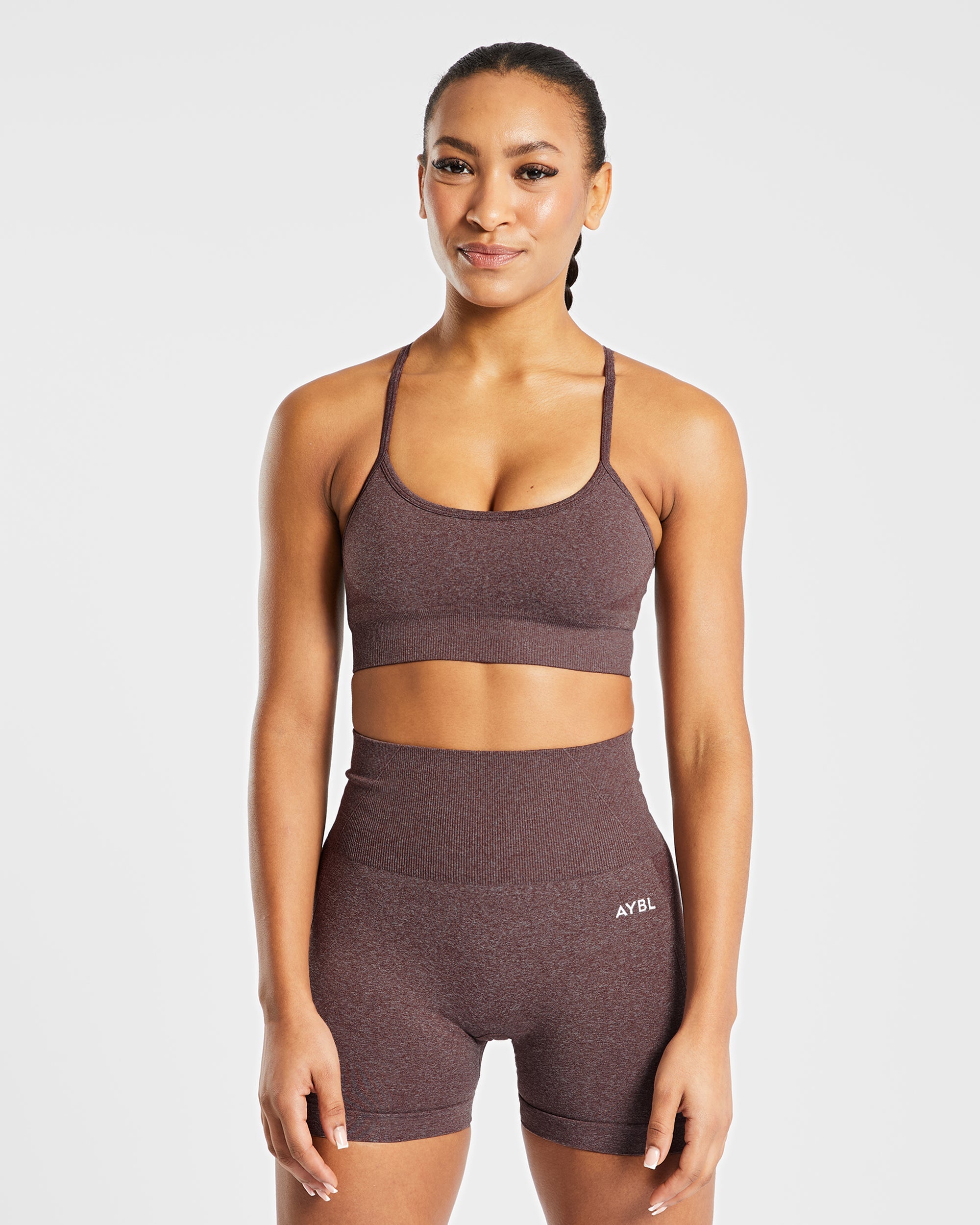 Soutien-gorge de sport sans couture Empower - Marron chiné