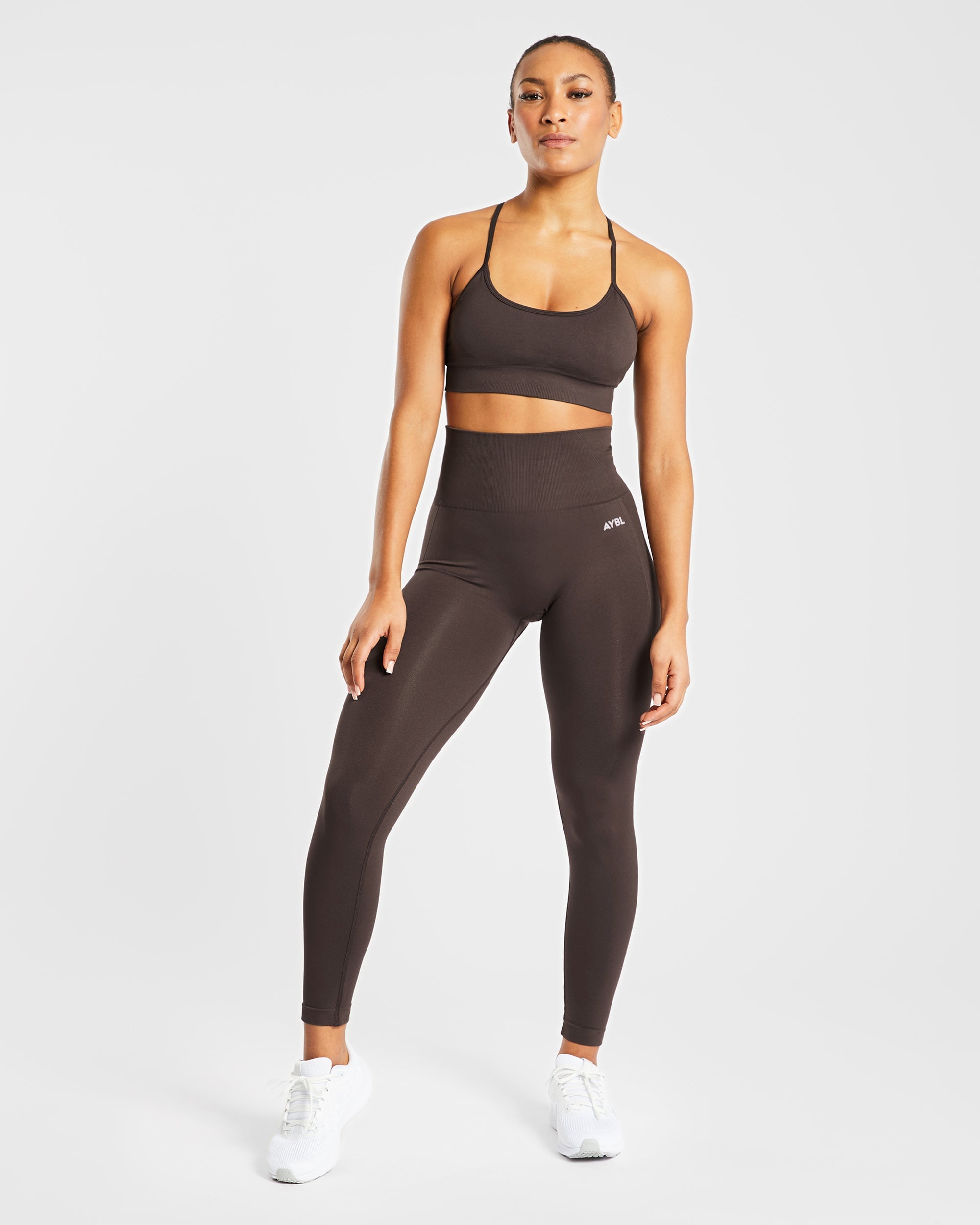 Nahtlose Leggings „Empower“ – Kakaobraun