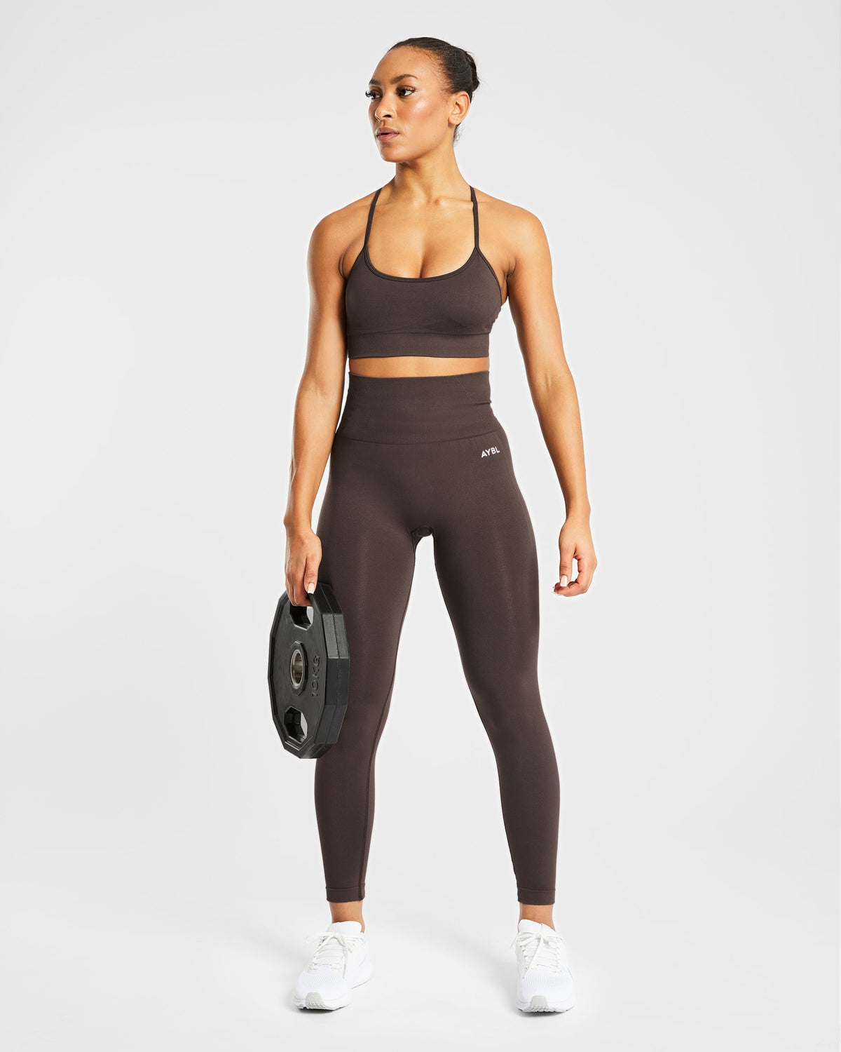 Nahtlose Leggings „Empower“ – Grau meliert