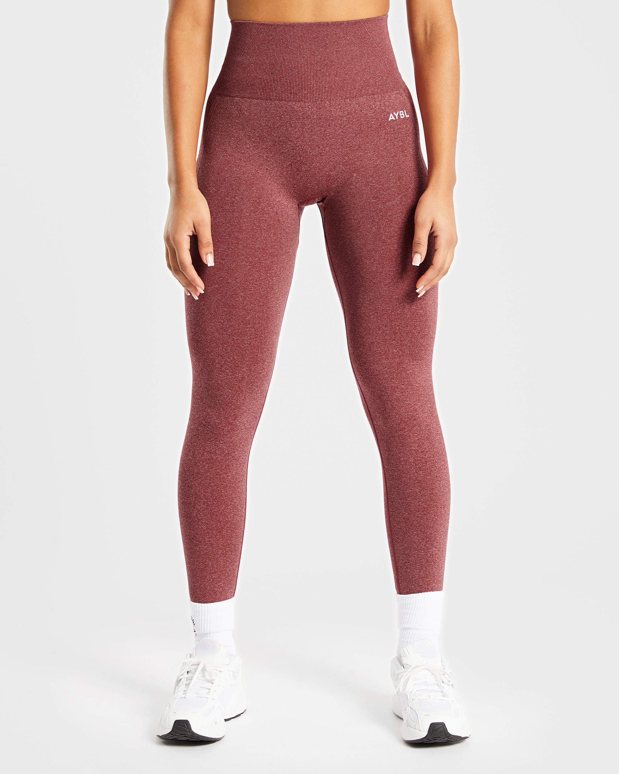 Nahtlose Leggings „Empower“ – Rot meliert