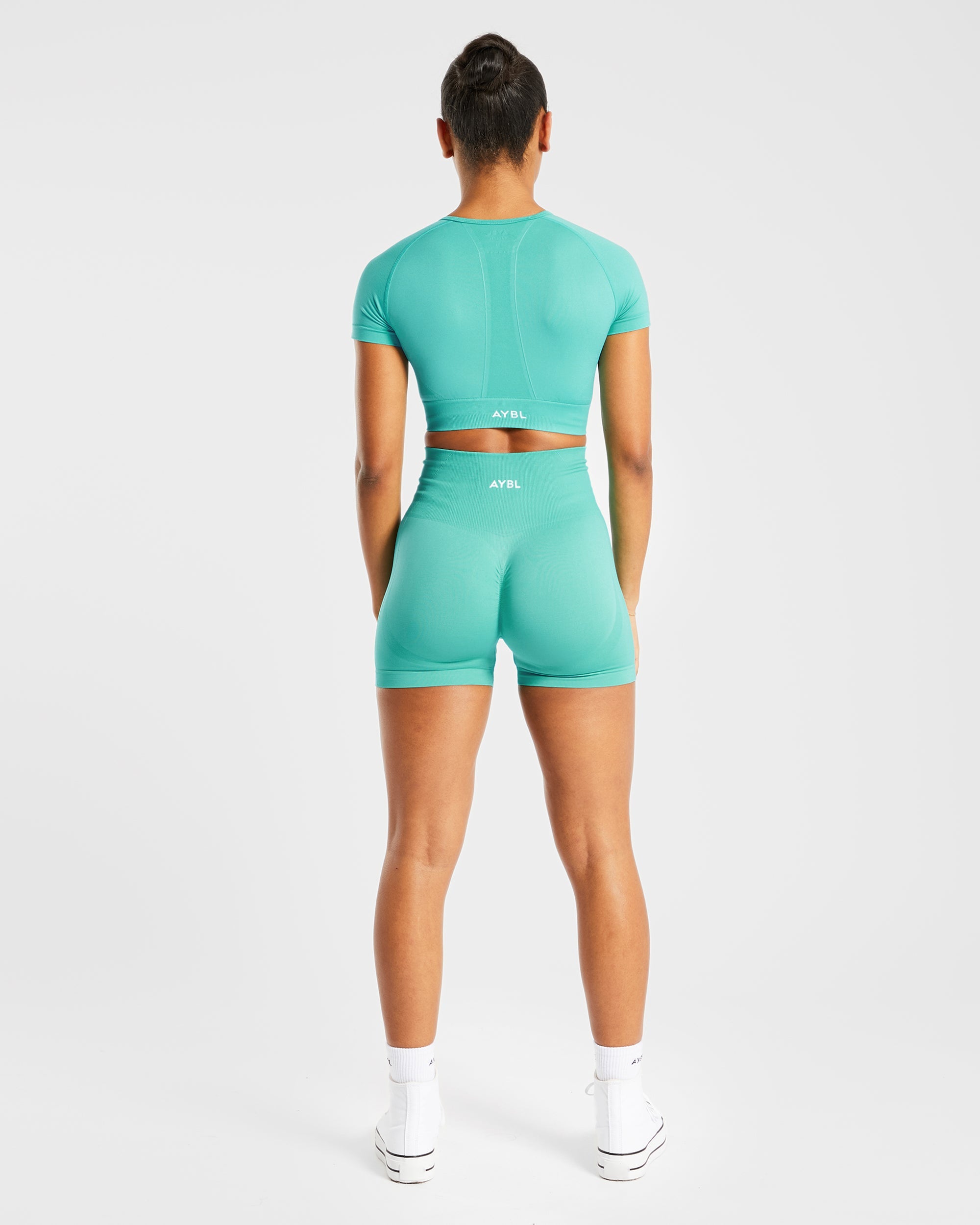 Haut court sans couture Empower - Vert Jade